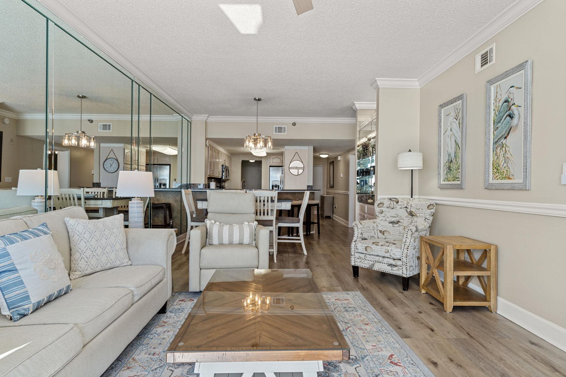 Elegant living space where coastal charm meets modern comfort, featuring an open layout perfect for your getaway.