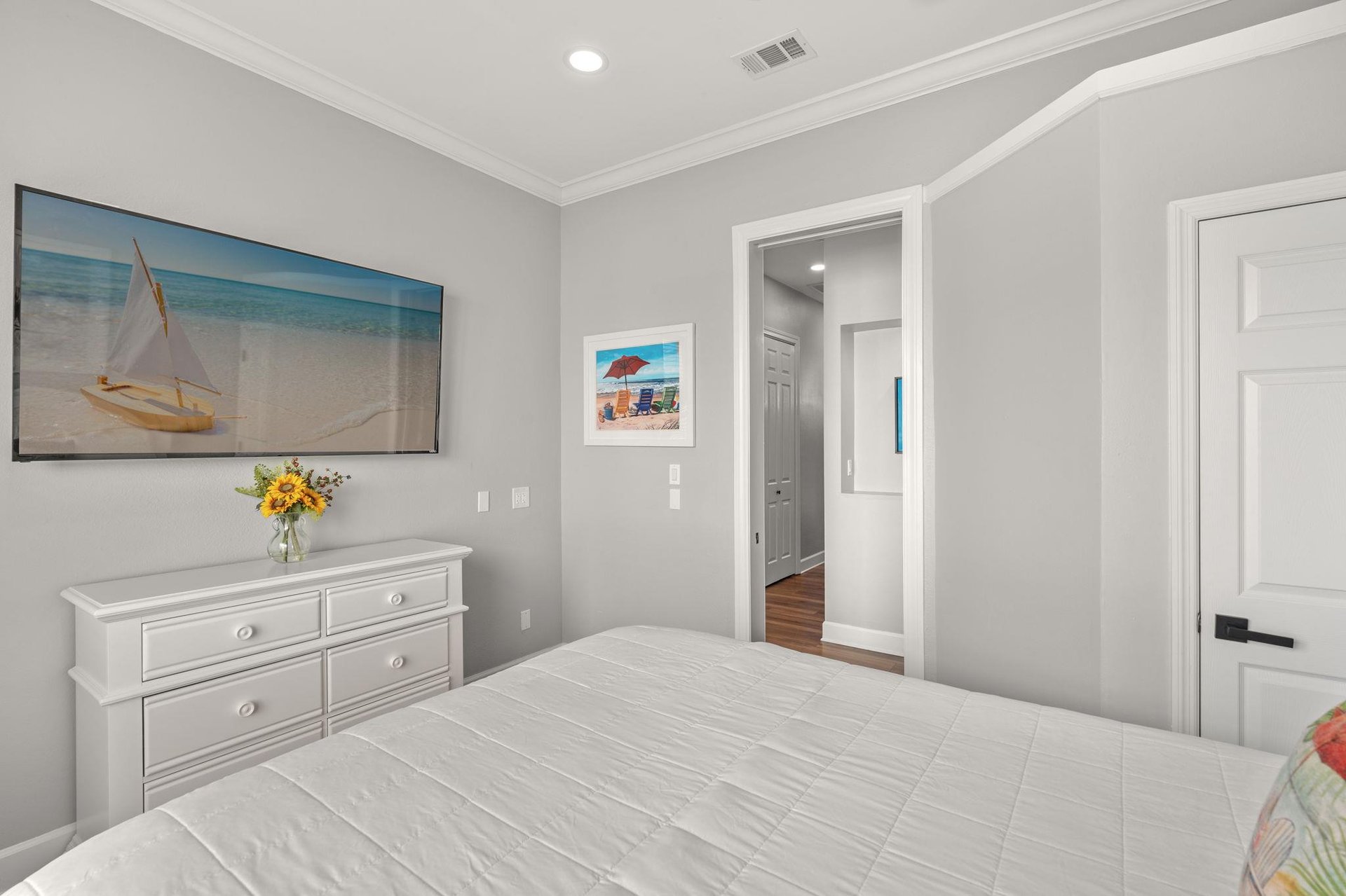 Bedroom 2 with Mounted TV