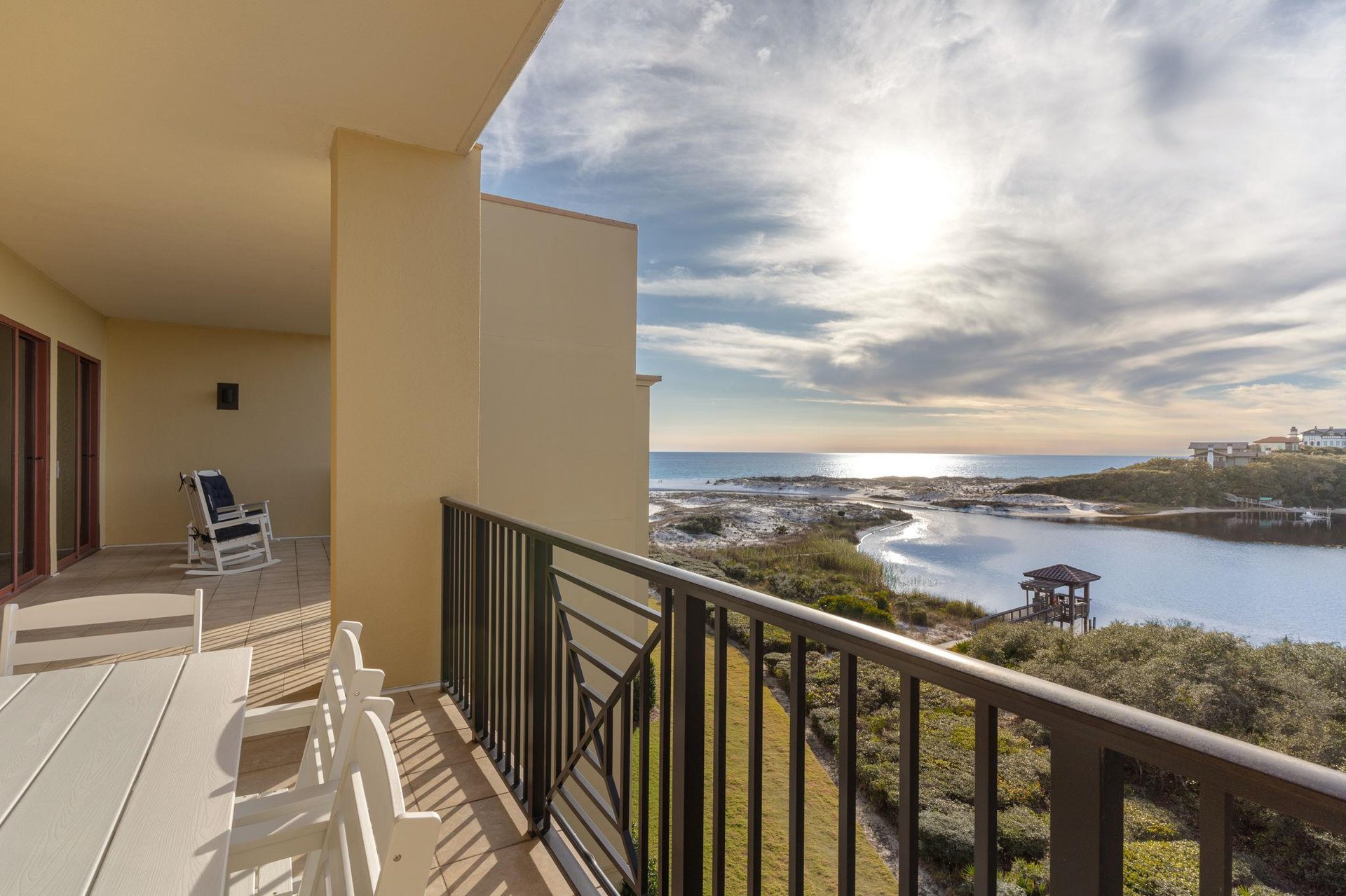 Sip your morning coffee on your private balcony while watching the sunrise paint the sky over pristine waters and coastal wetlands below.