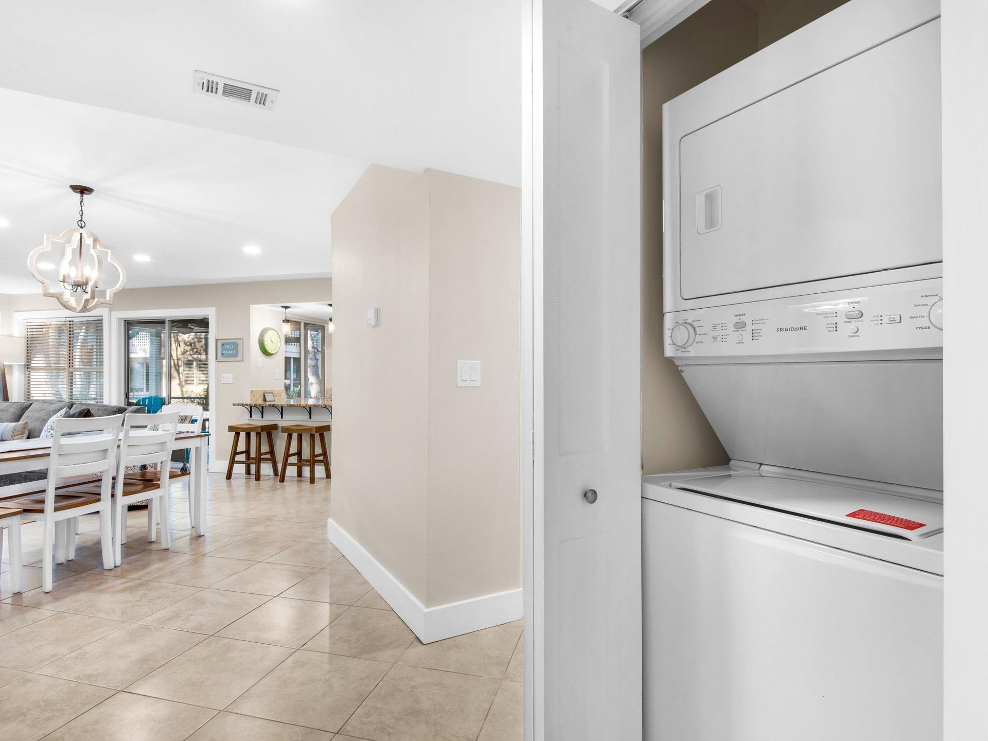 Laundry Area with Stackable Washer Dryer