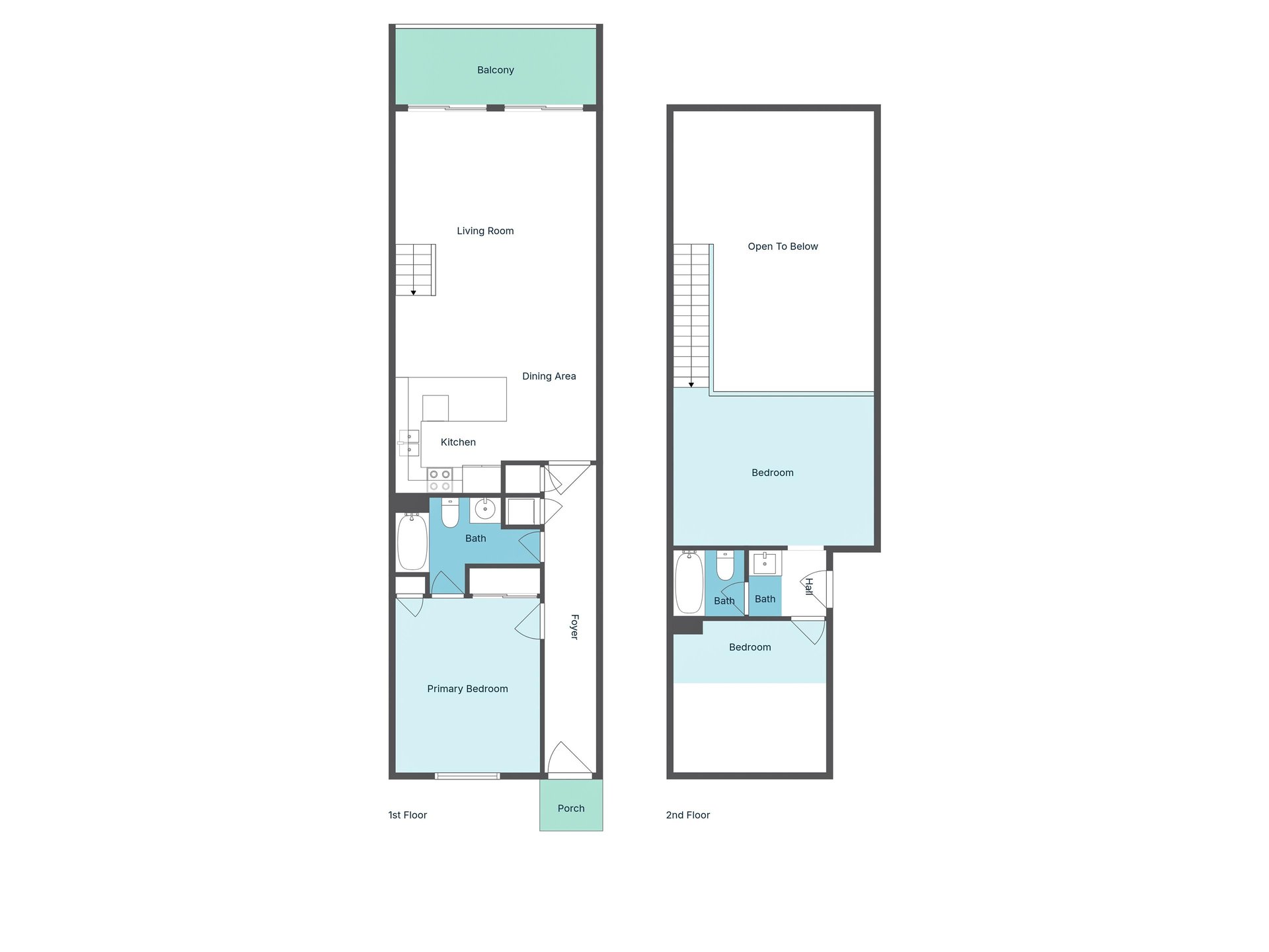 This twostory layout reveals spacious bedrooms, full kitchen, and private balcony for your comfortable stay.
