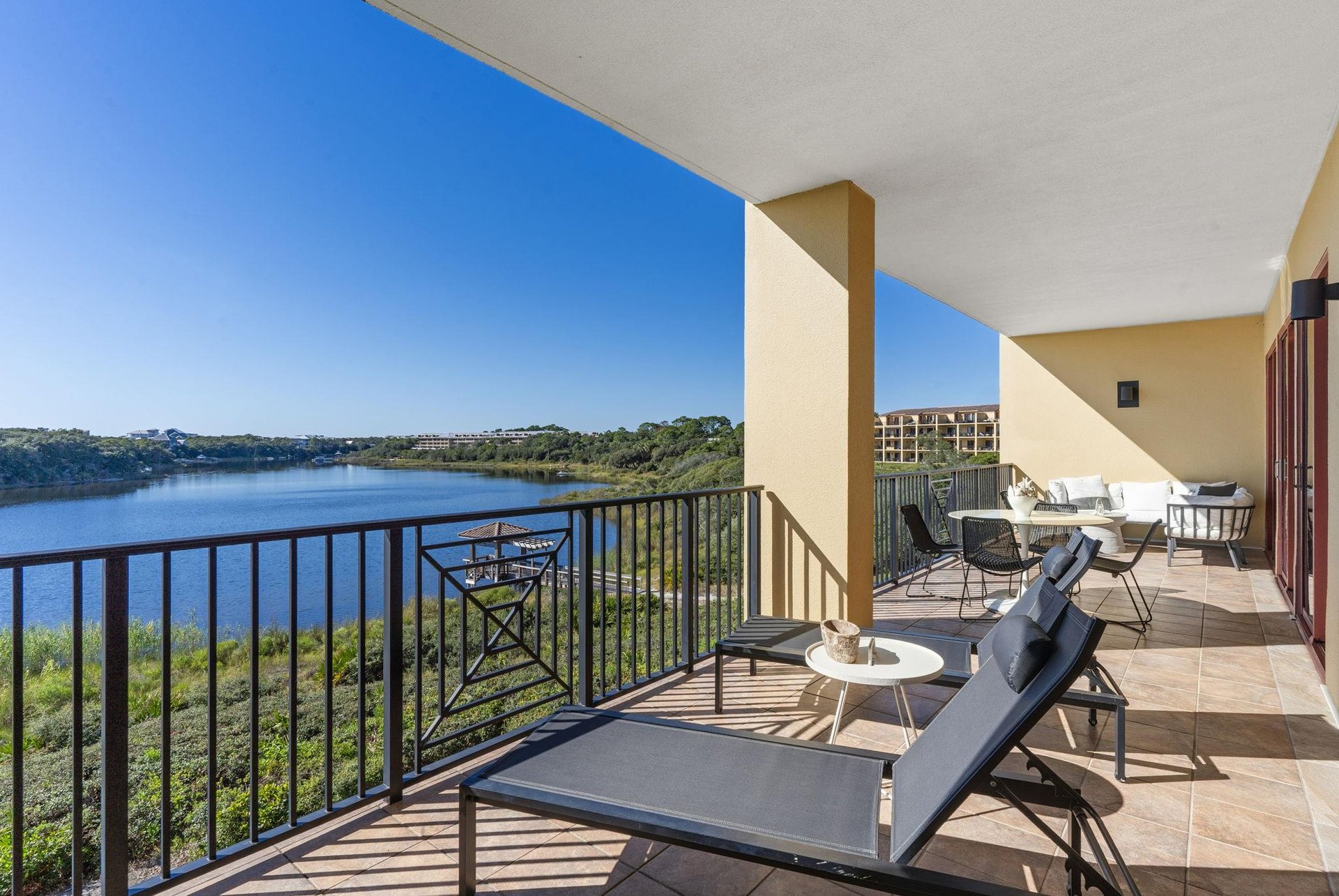 Private balcony off the living area with sweeping views of the beautiful Gulf coastline.