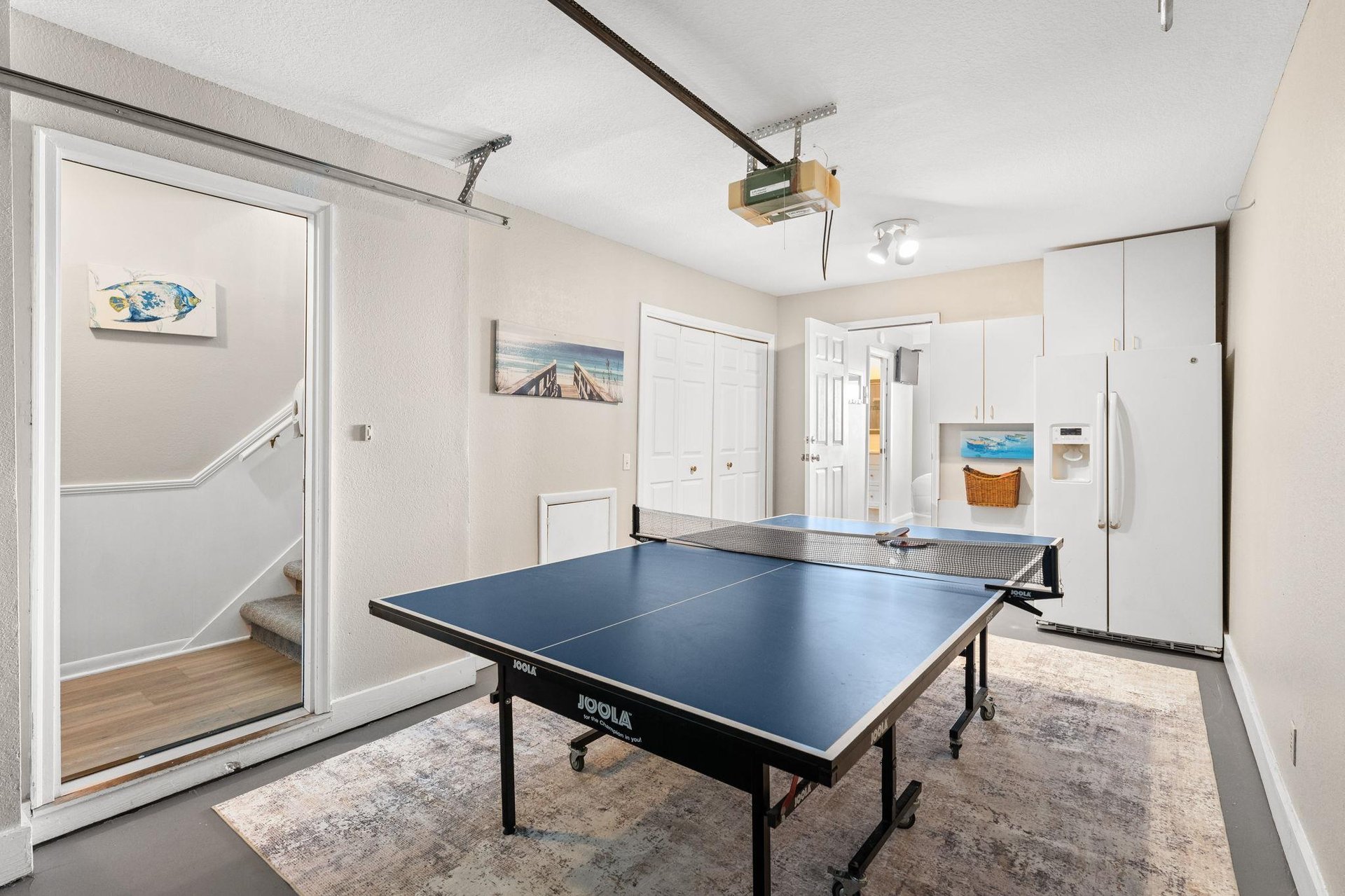 Challenge friends to ping pong in your private game room