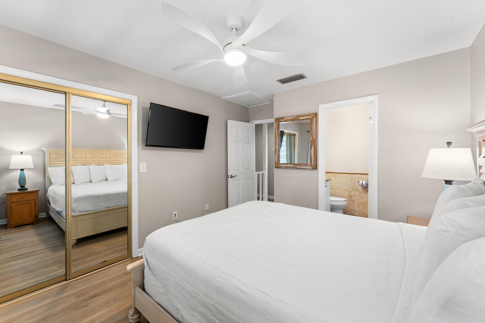 Bedroom 2 with En Suite and conveniently mounted flat screen TV