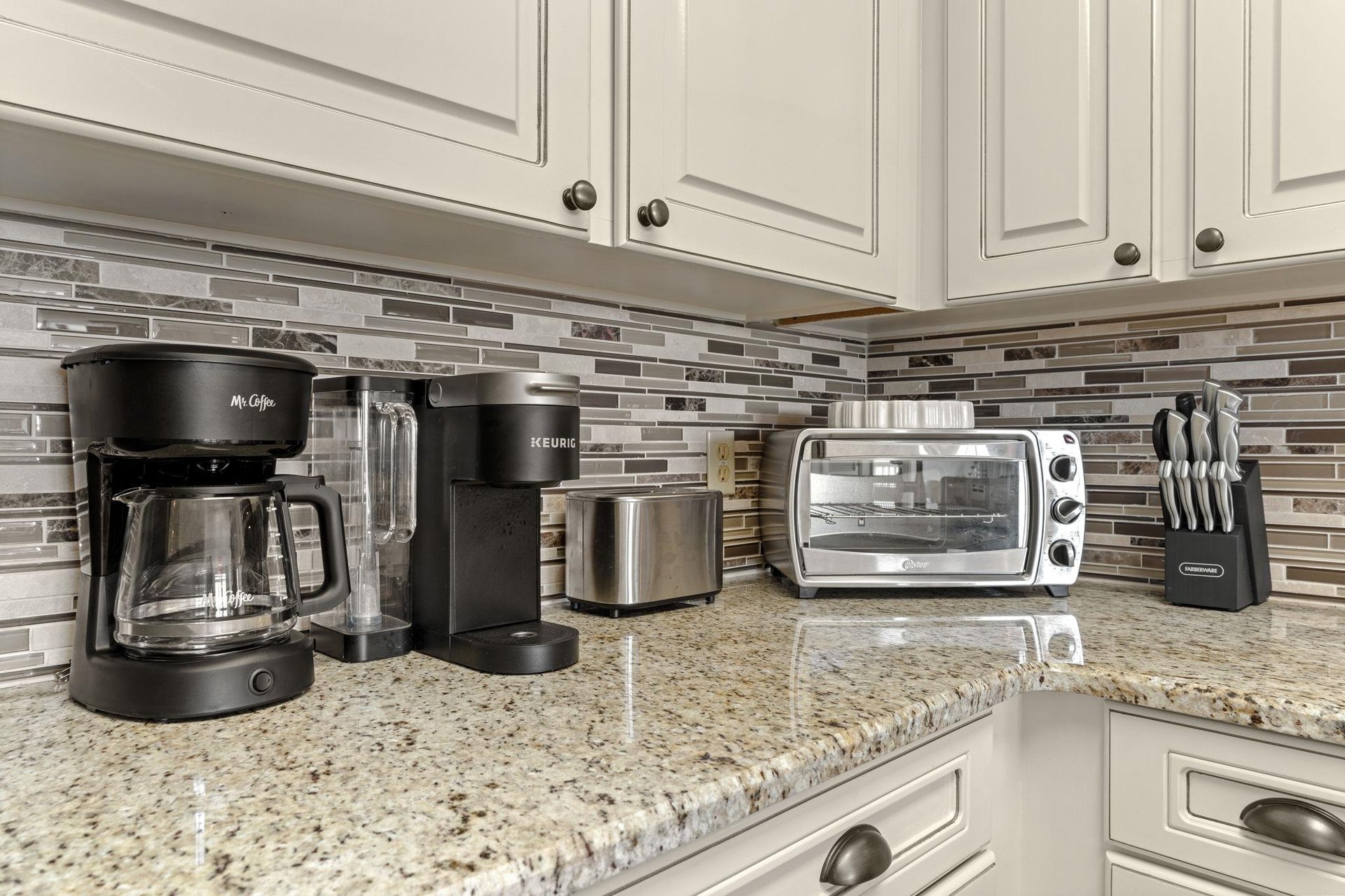 Your morning starts perfectly with a fully equipped coffee station