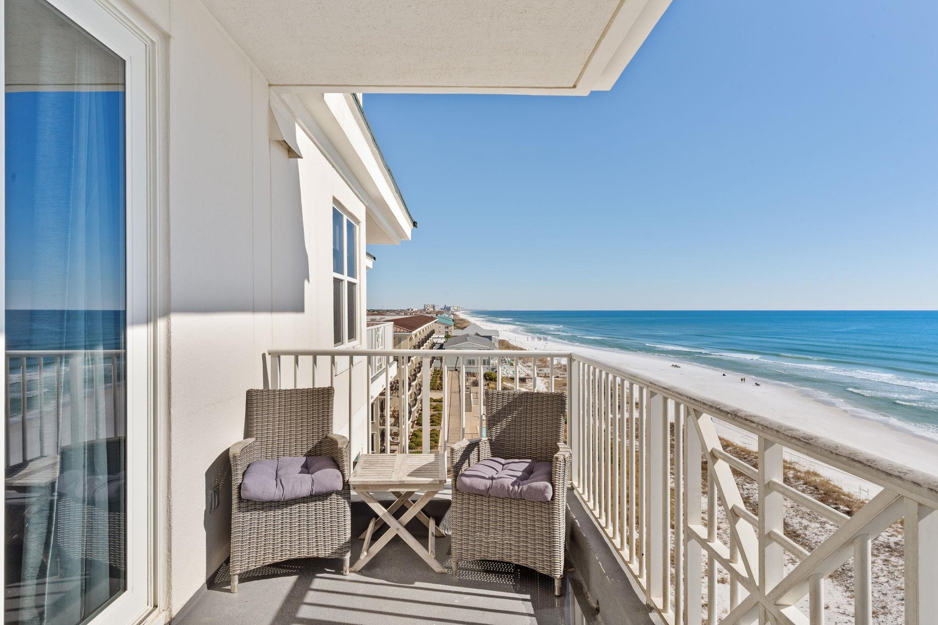 Sip your  coffee on this private balcony while watching the waves roll in.