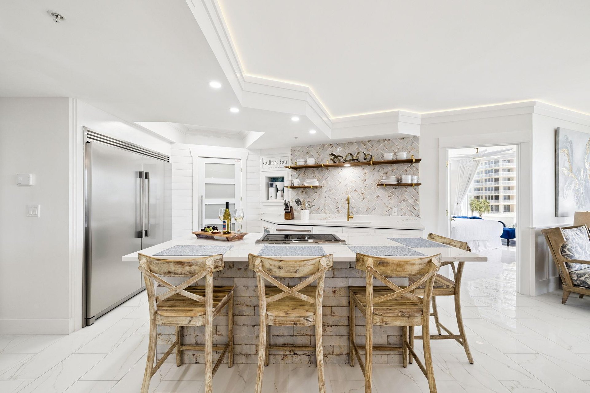 Open Kitchen with bar seating