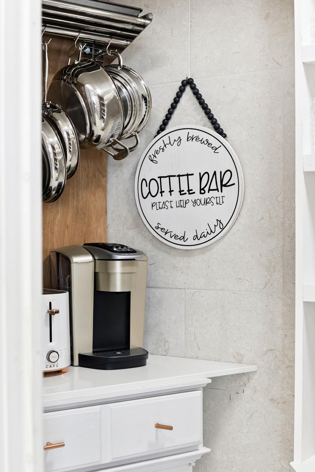 Coffee Station in upgraded Kitchen Pantry