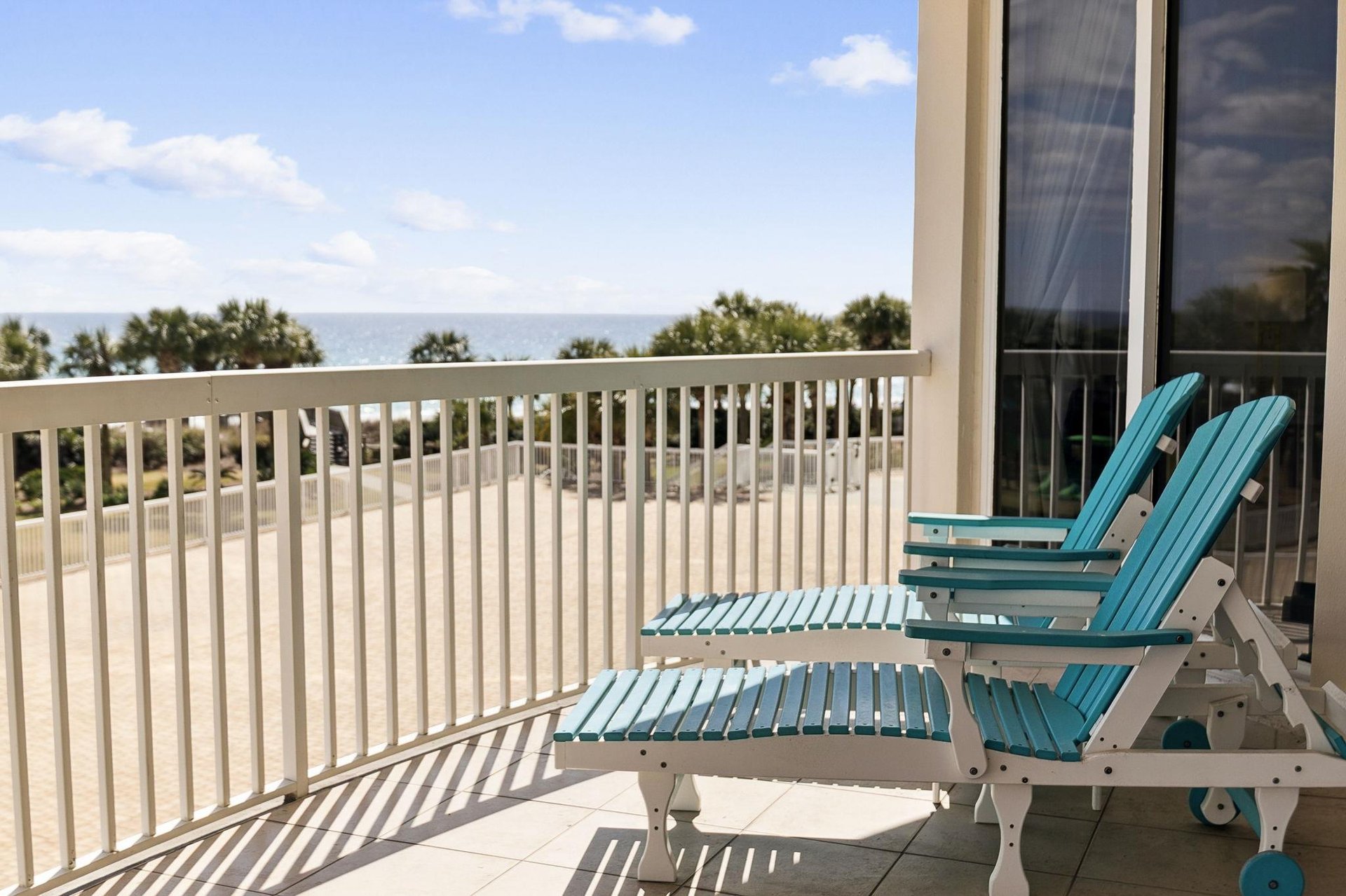 Relax in your private oceanfront chairs and watch waves roll endlessly toward the horizon from your peaceful balcony retreat.