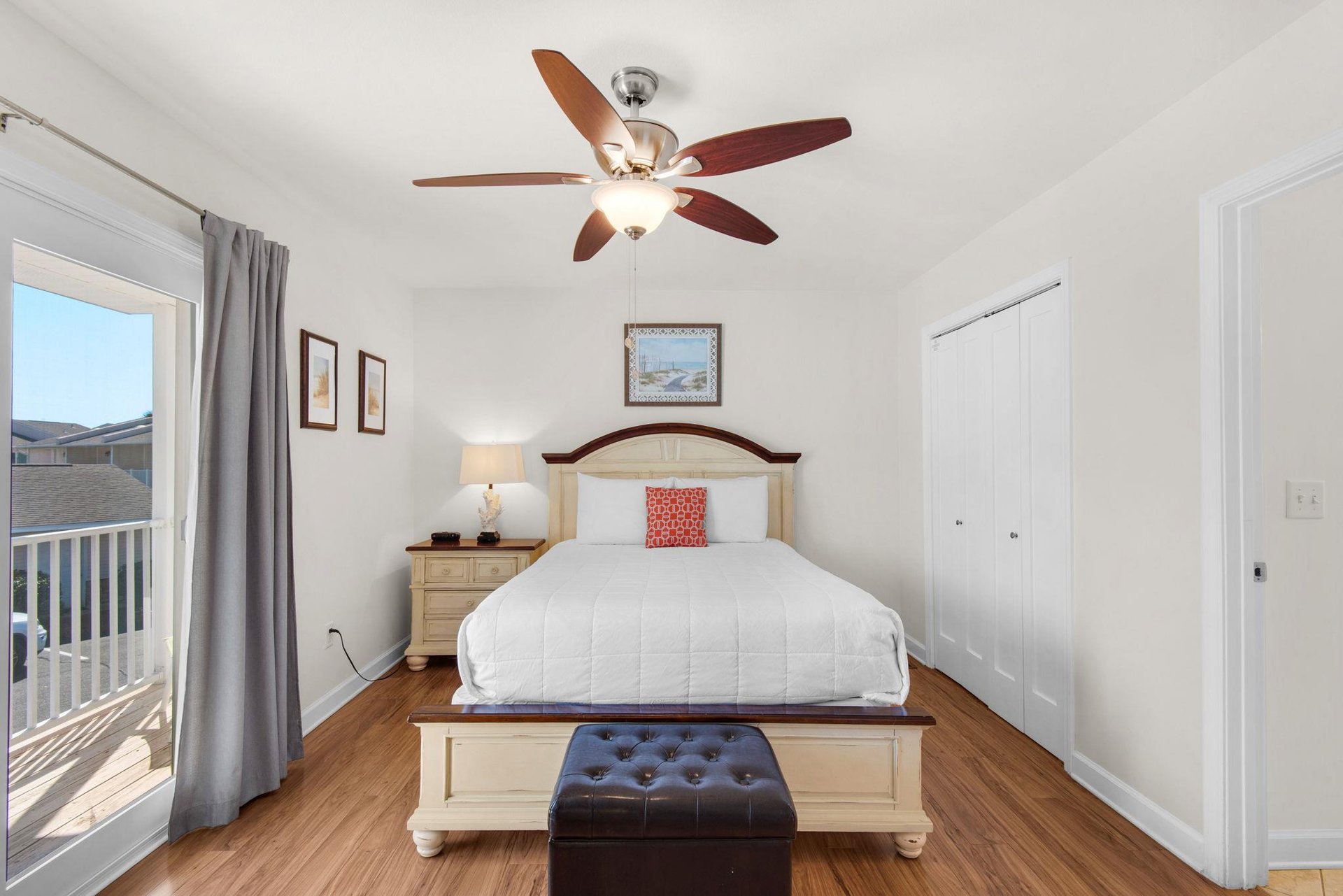 Peaceful slumber and a private balcony await in bedroom 1