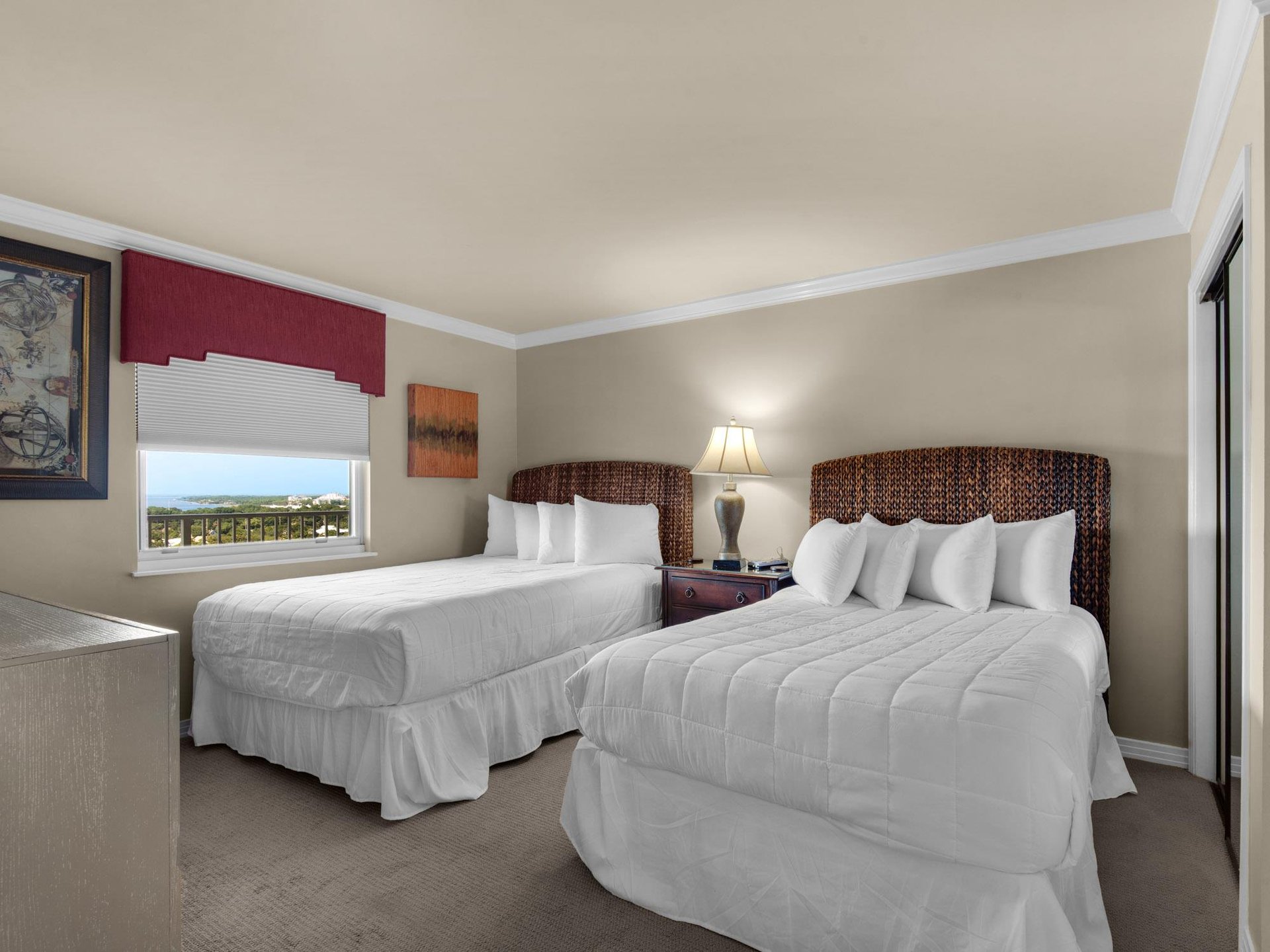 Bedroom 2 with 1 Queen and 1 Double