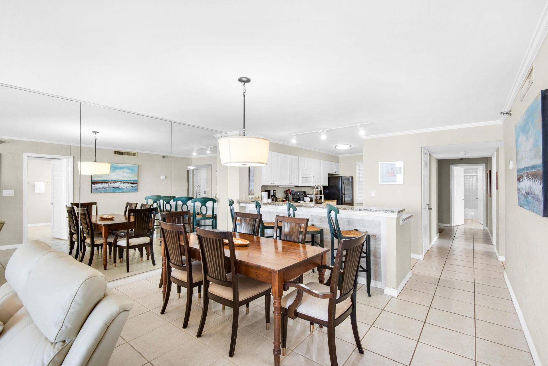 Your spacious openconcept dining and kitchen area features elegant seating for memorable meals together.