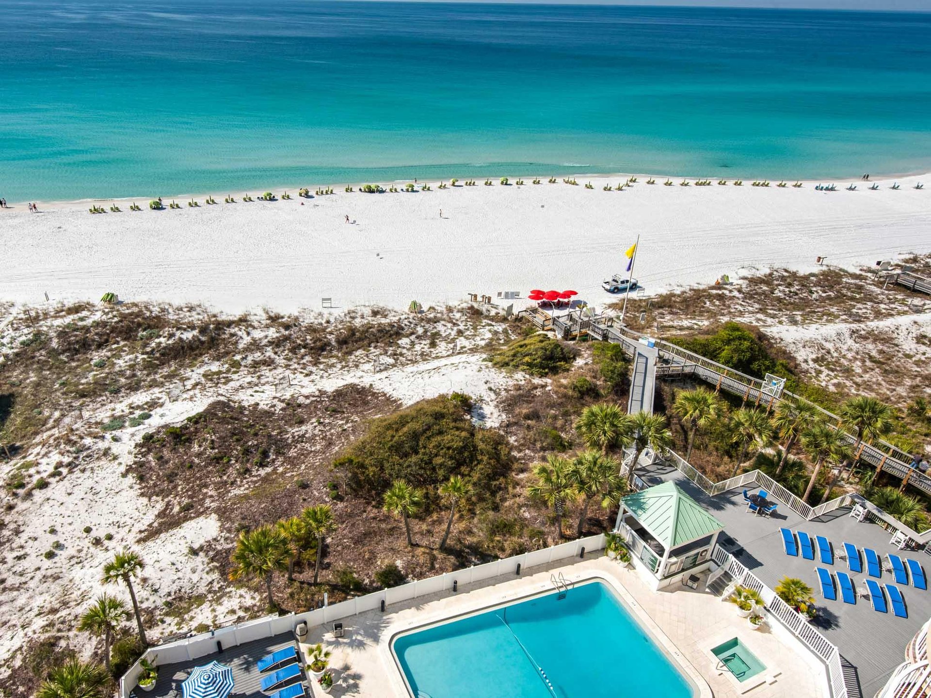 Southern View of the Gulf and Swimming Pool from the Main Deck