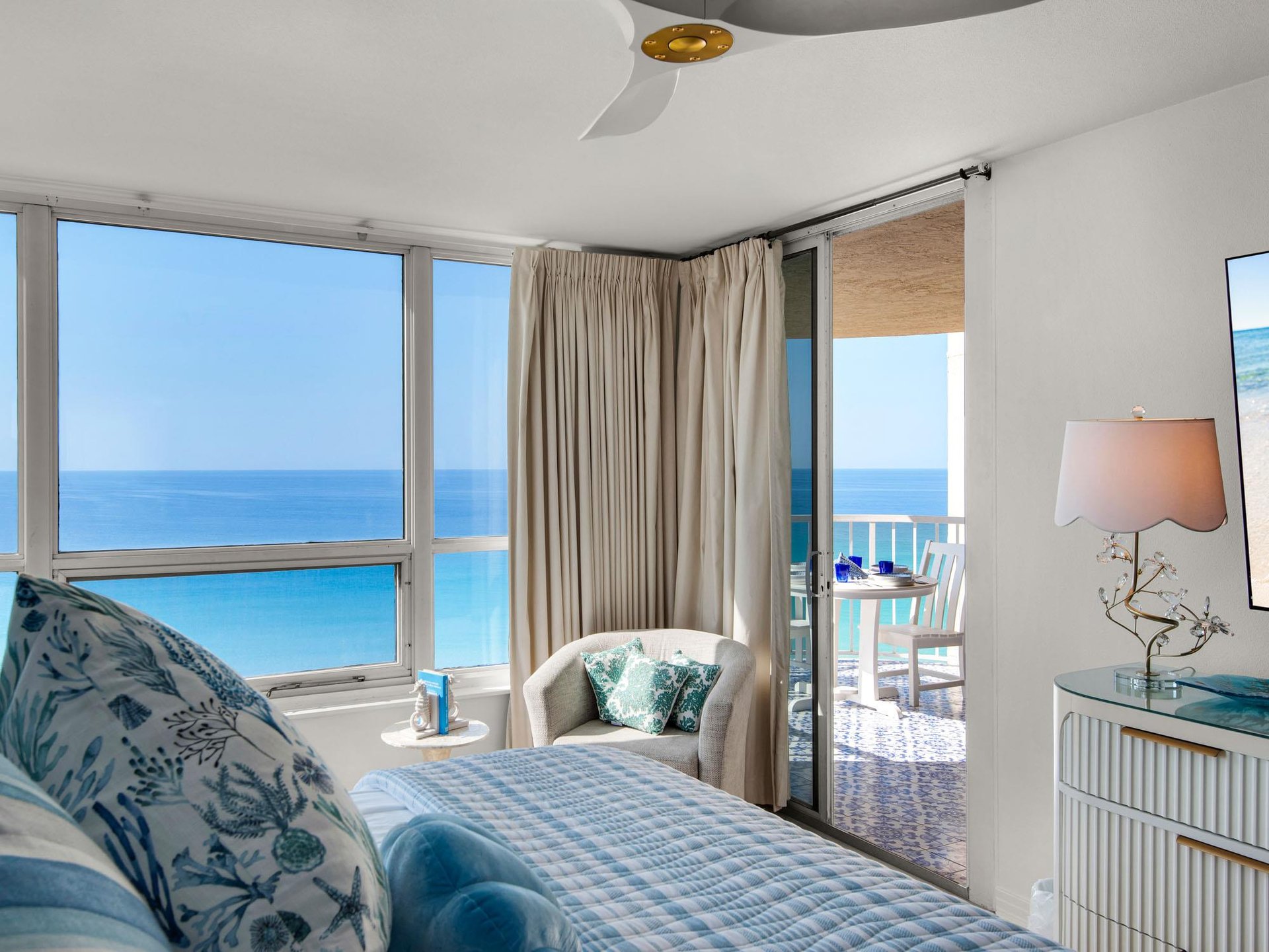 Southern View of the Gulf and View of the Main Deck from Bedroom 1