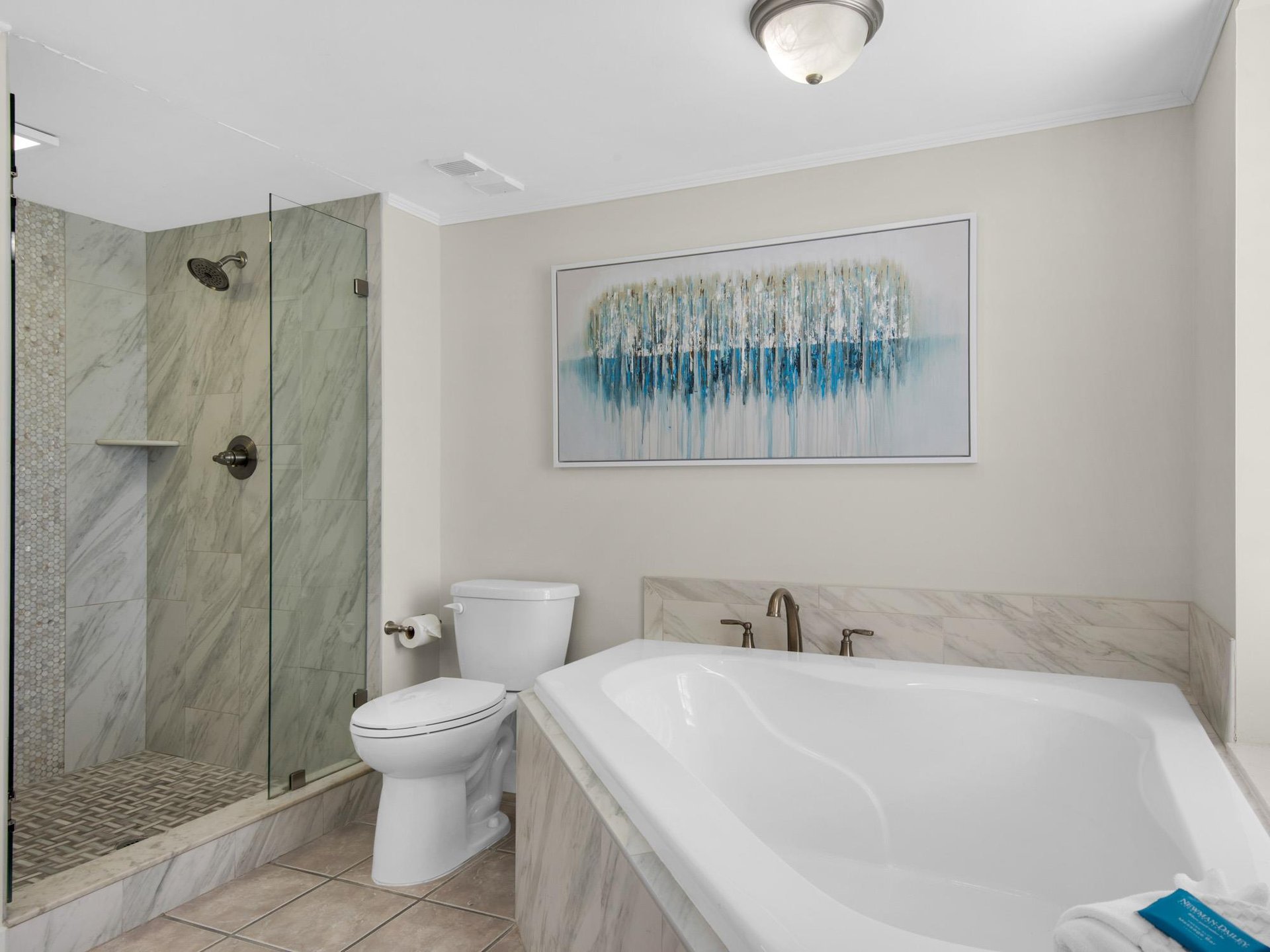 Bathroom 1 with Tub and Separate Shower