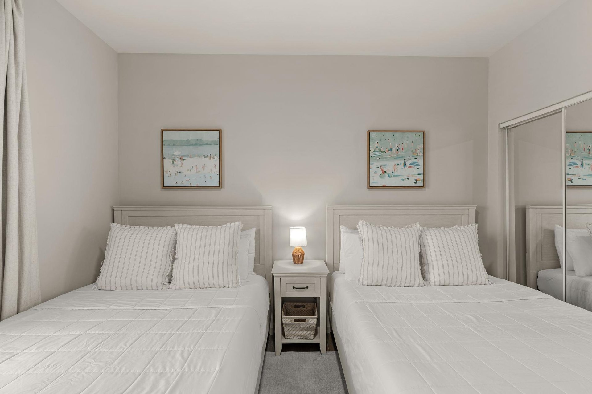 Bedroom 2 with 2 double beds.