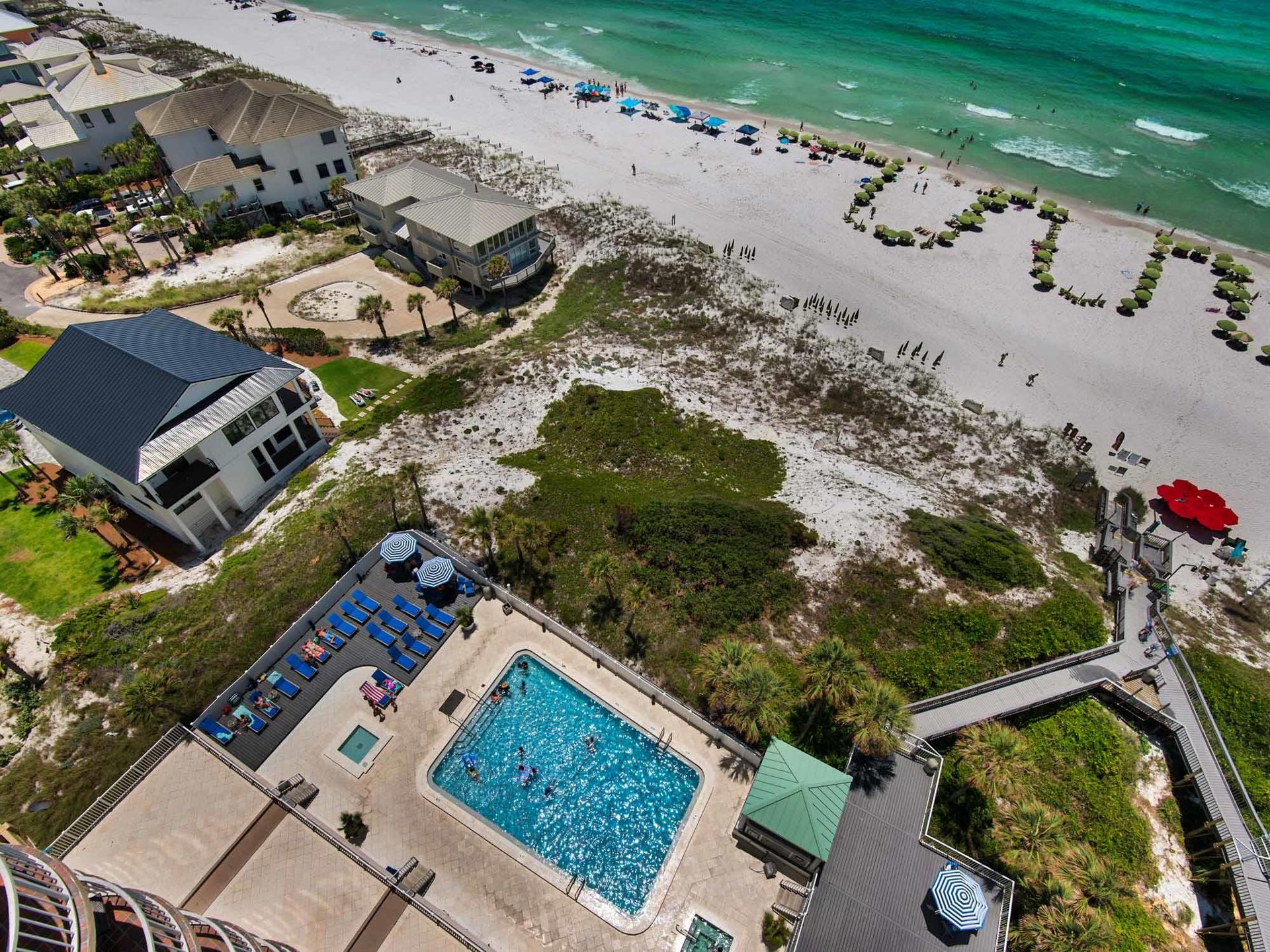View of Pool from Private Balcony