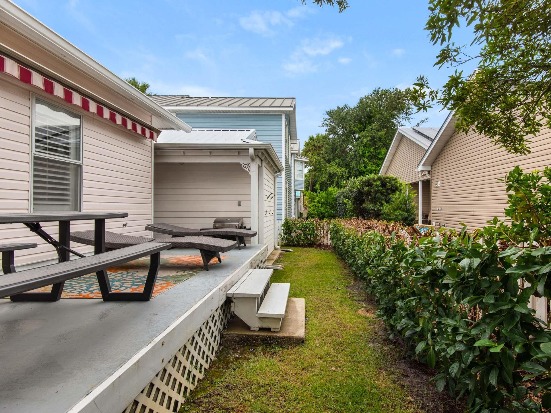 Back Porch Provides Seating Perfect for Enjoys Meals Outside