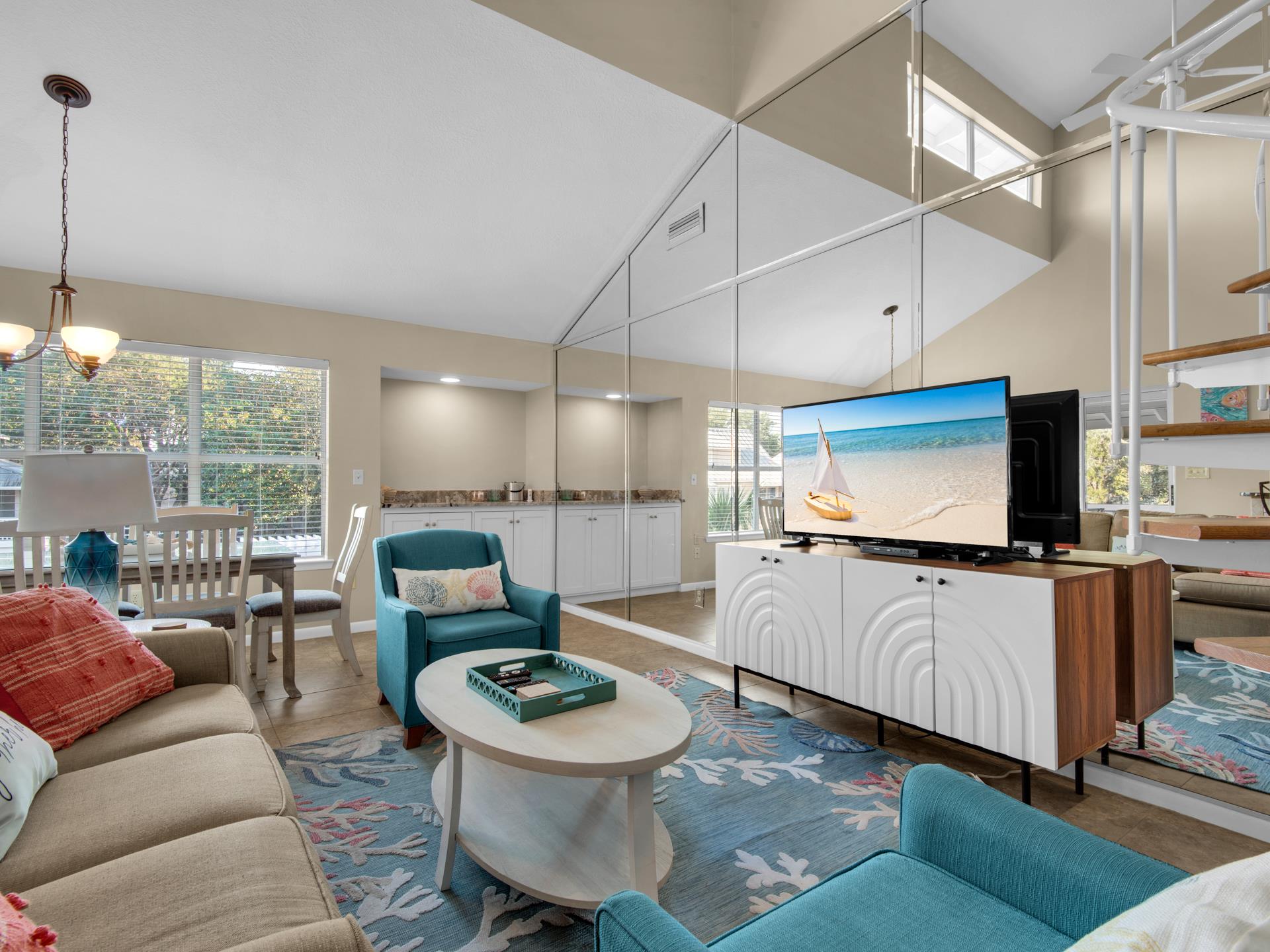 Living Room with Flat Screen TV