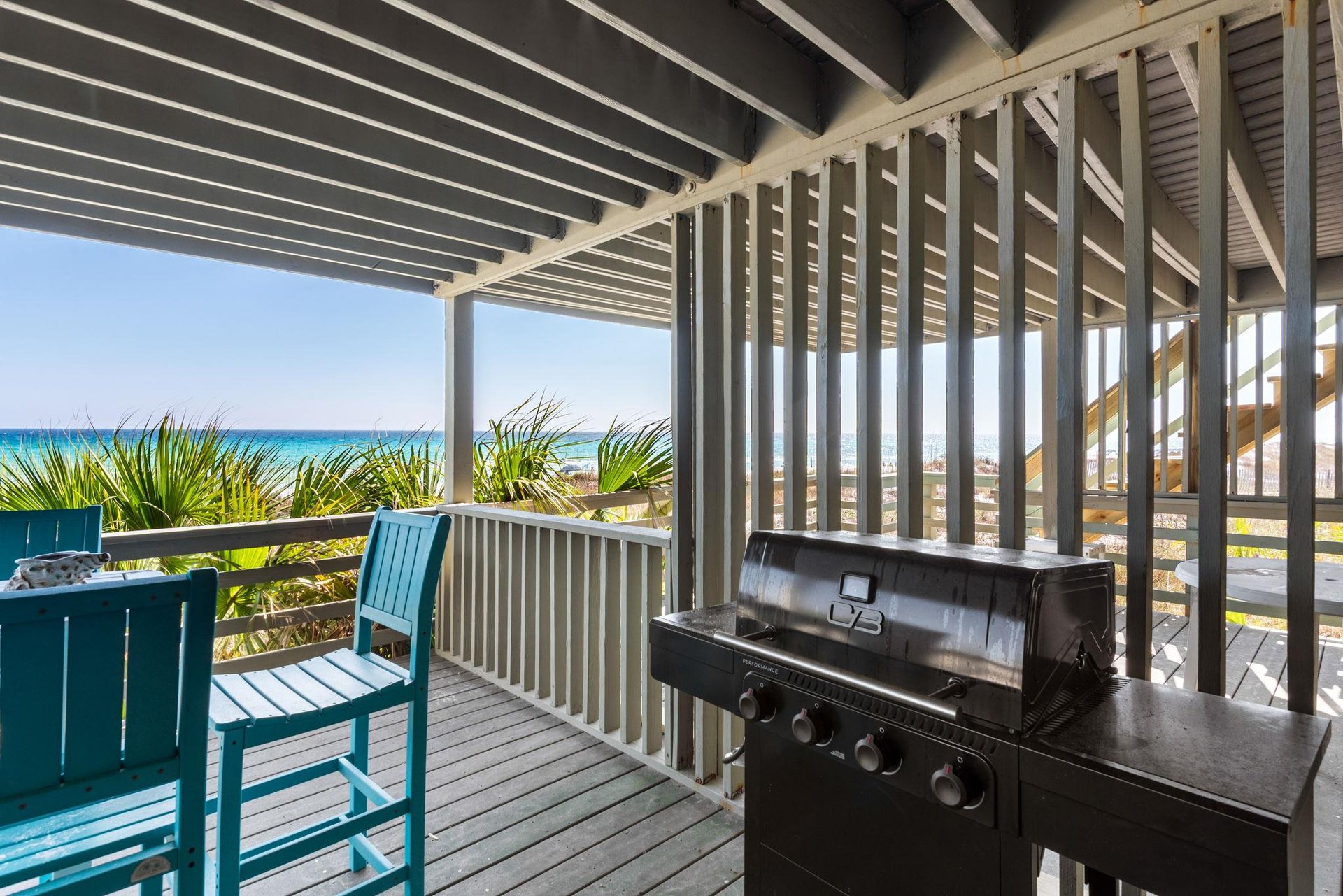 Grill your favorite meals on the private beachfront balcony