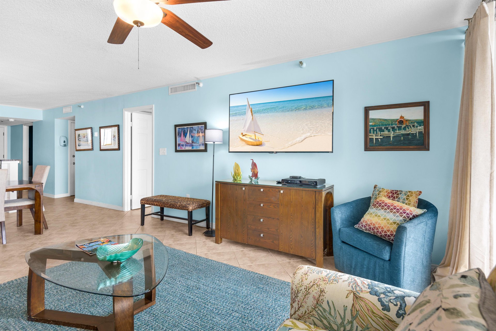 Living Area with Flat Screen TV