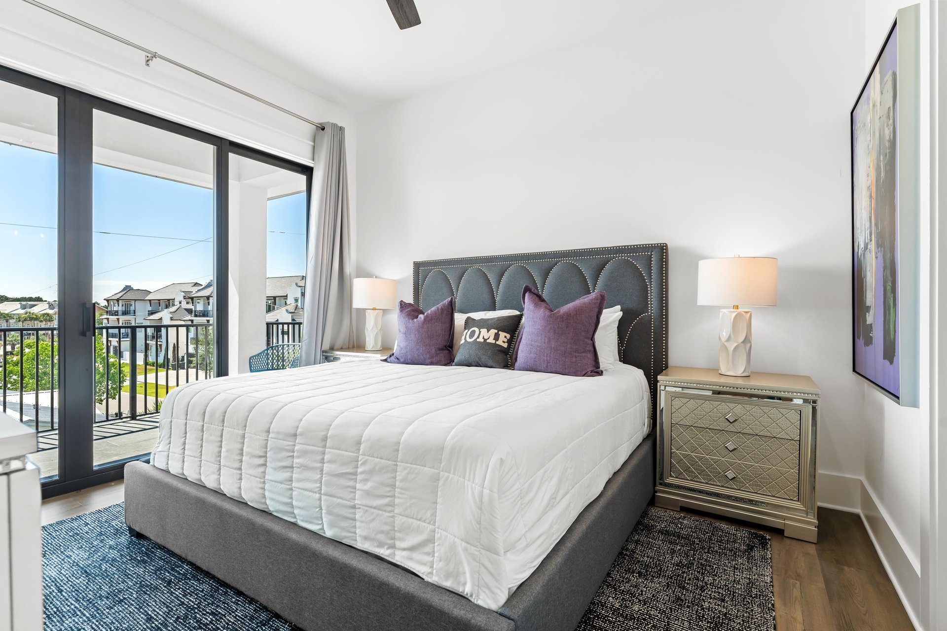 3rd floor bedroom 3 with king and balcony access