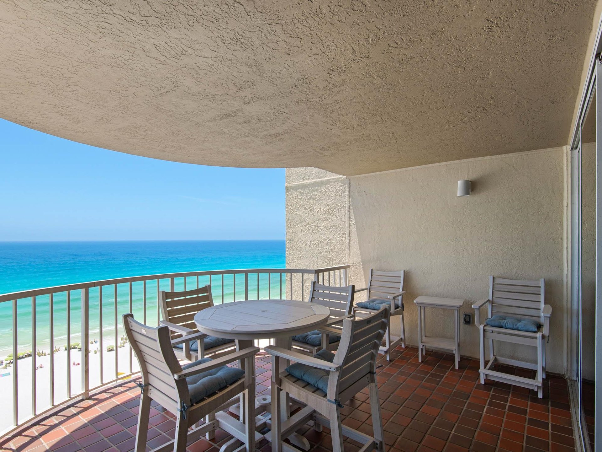 Private balcony with plenty of seating to enjoy the views