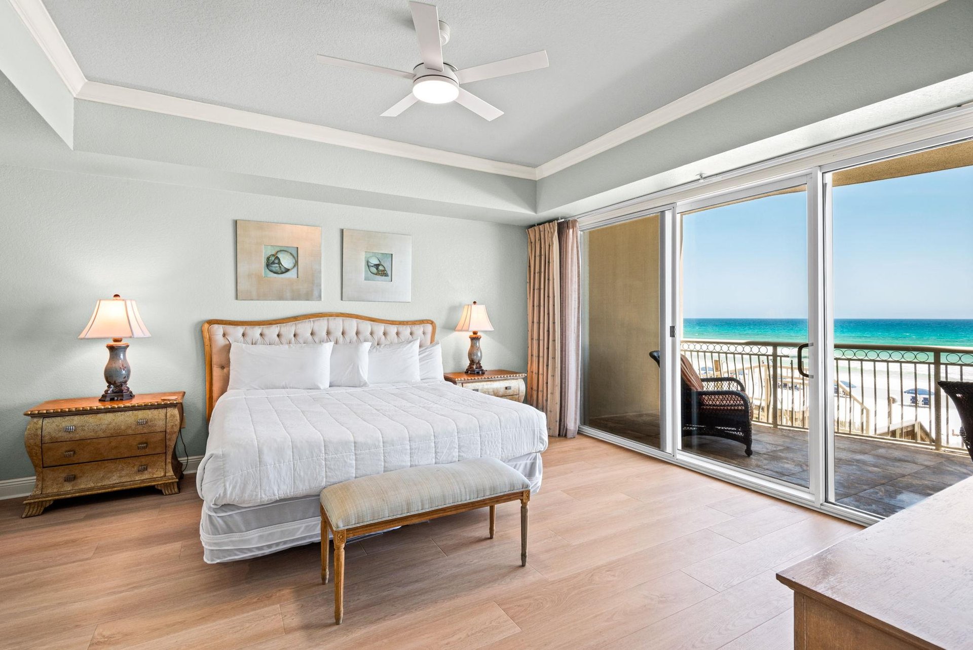 Wake up in the primary bedroom to gentle breezes and serene coastal views—your perfect beach escape.
