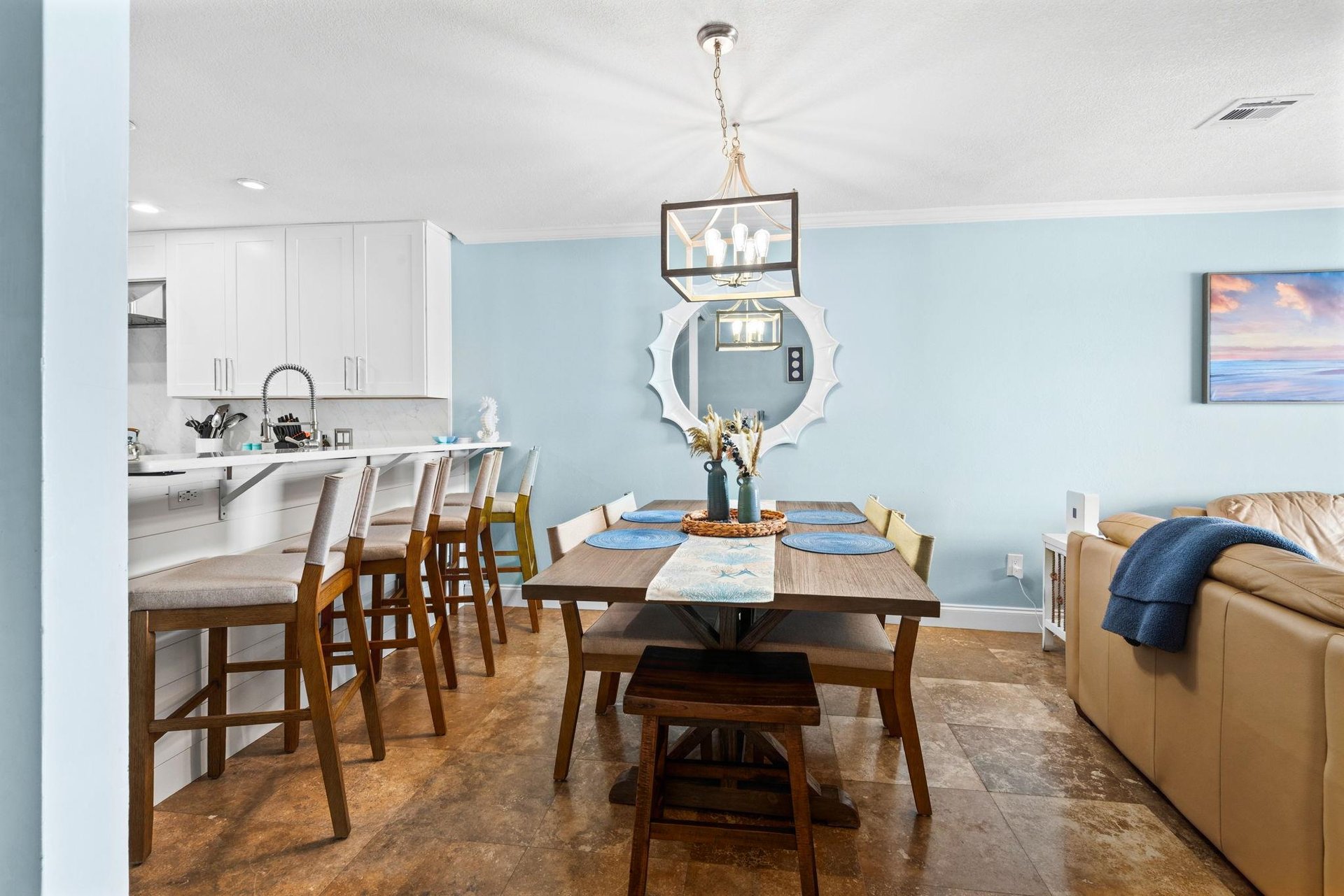 Gather around your spacious dining table for memorable meals, with an open kitchen perfect for easy entertaining.