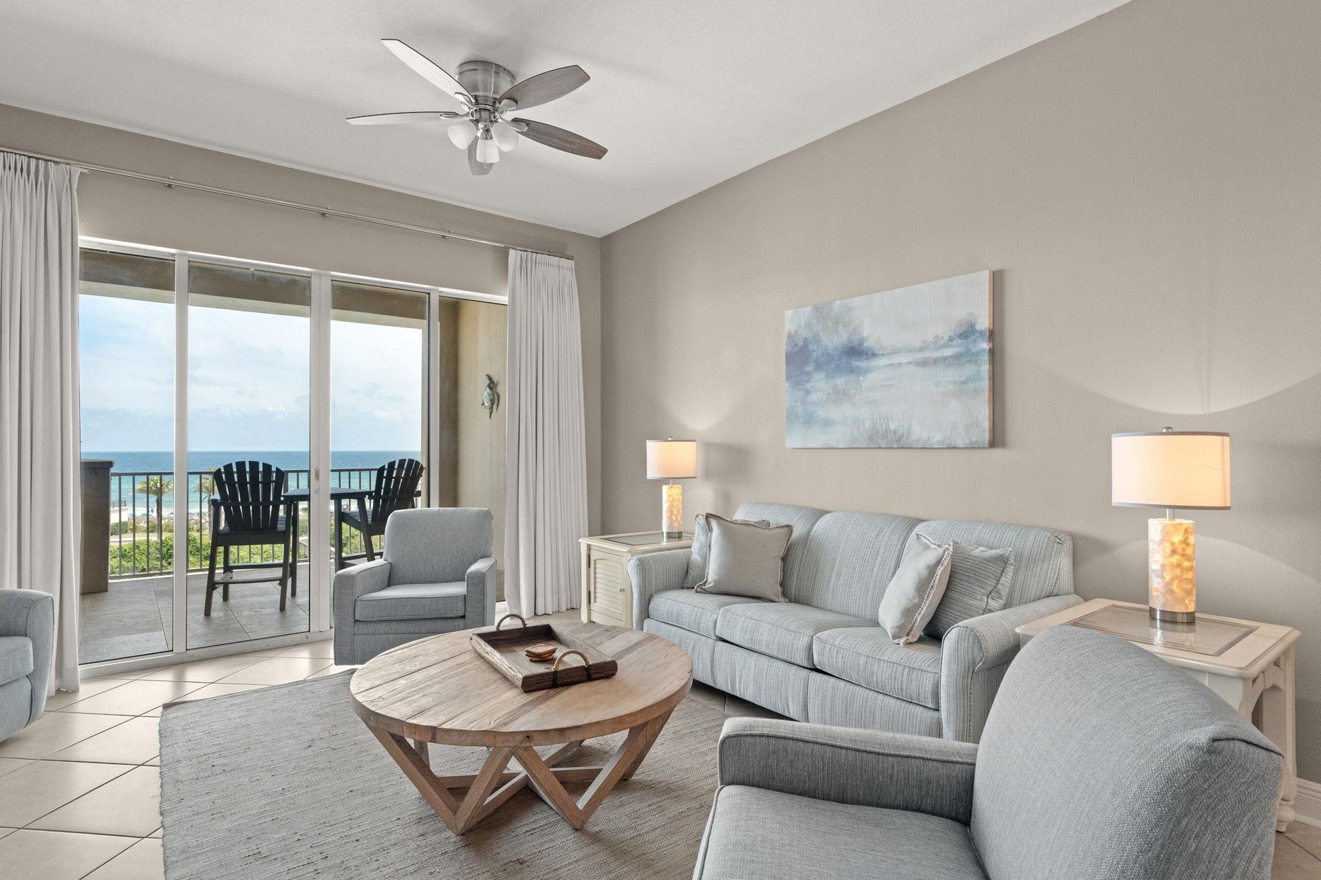 Relax where soft natural light fills the space and your private balcony offers sweeping ocean views—perfect for morning coffee or sunset watching.