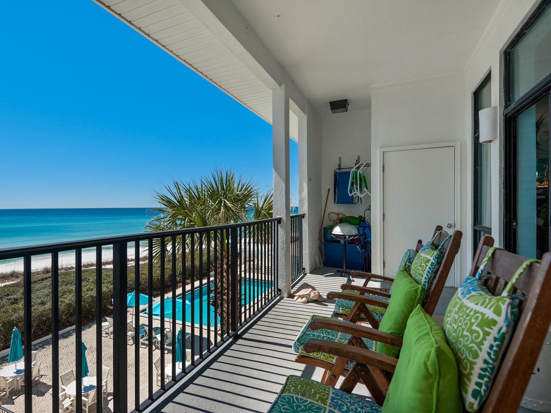 Private Balcony Offering Pool and Gulf Views