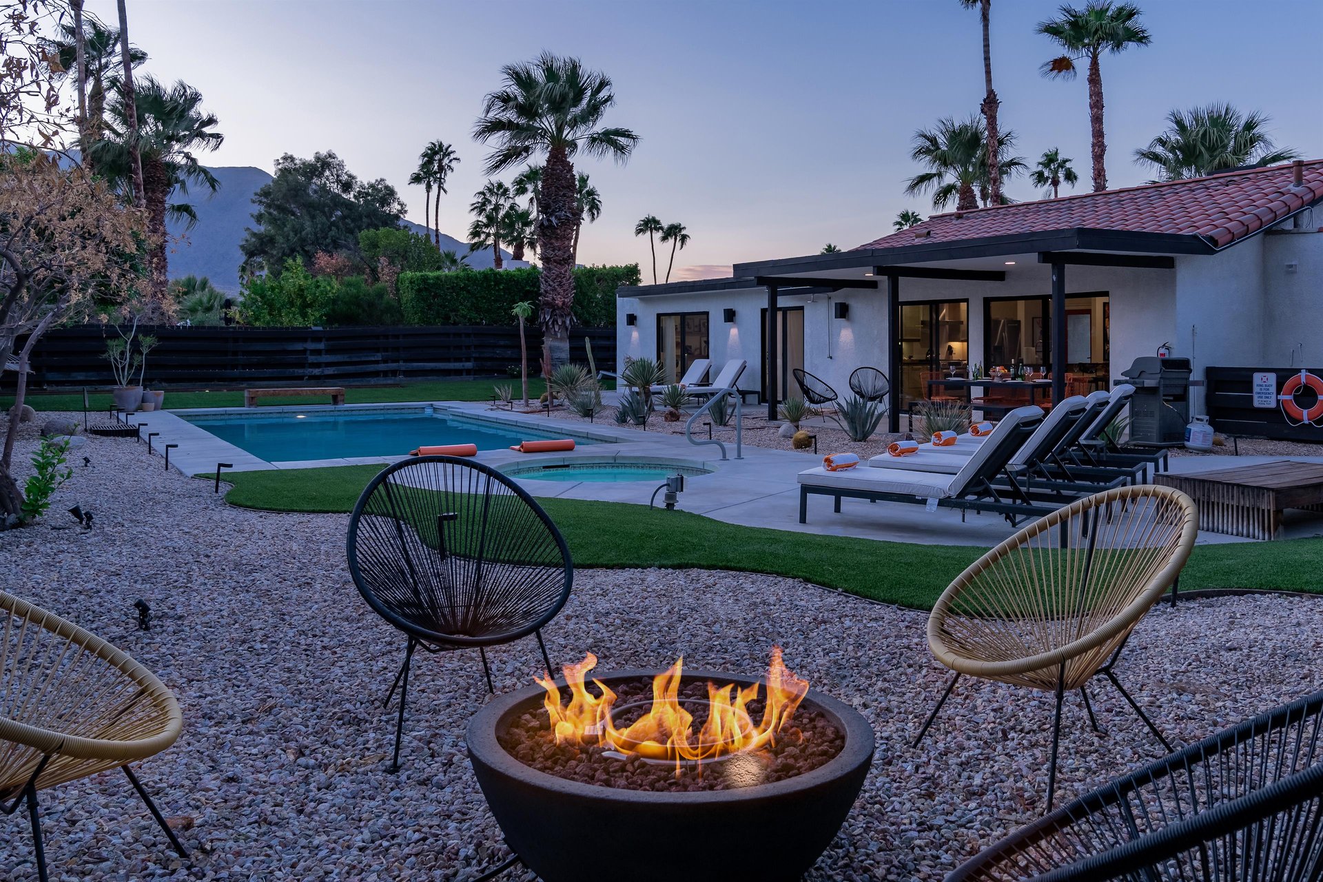 Fire Pit lounge near the pool