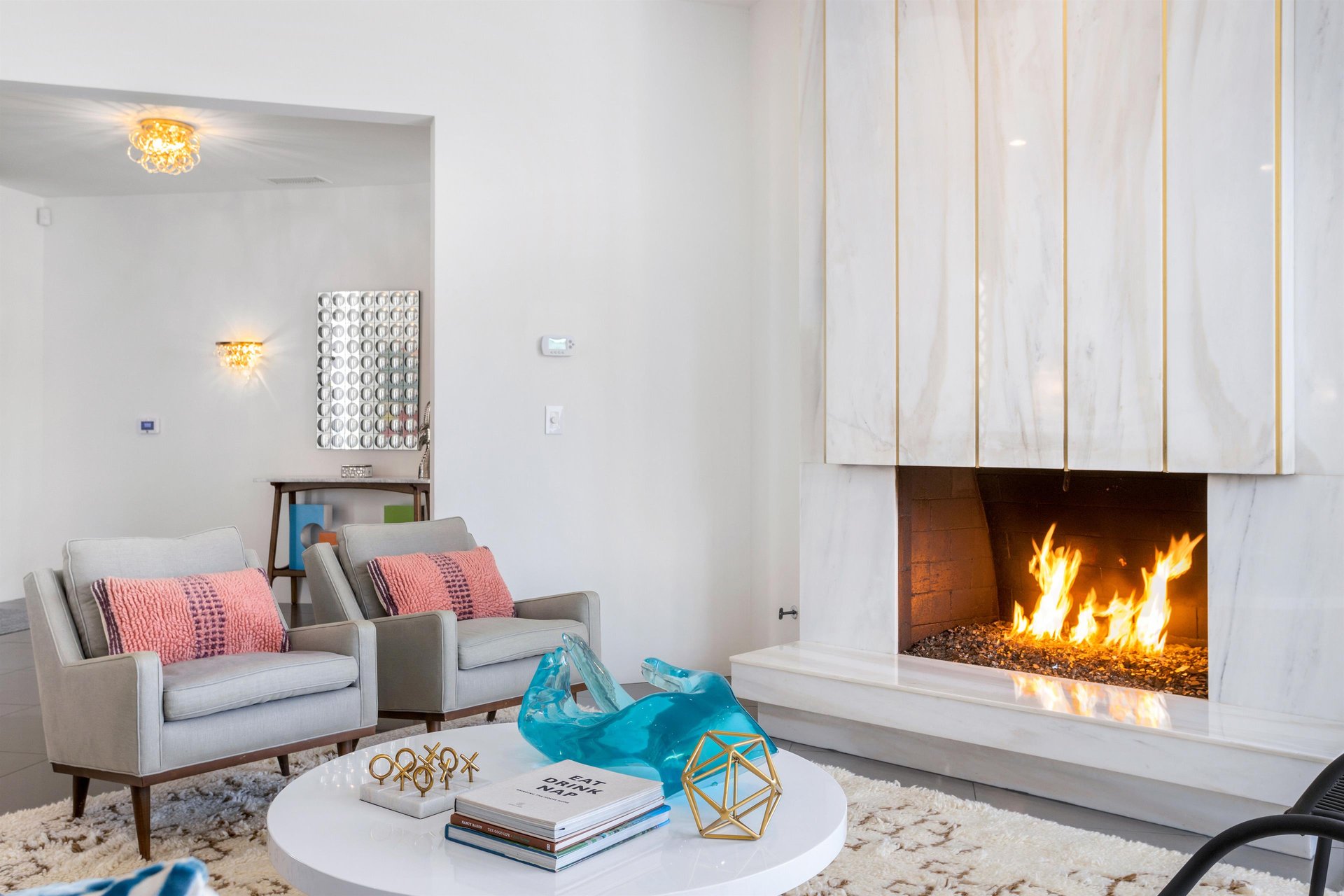 Beautiful indoor fireplace