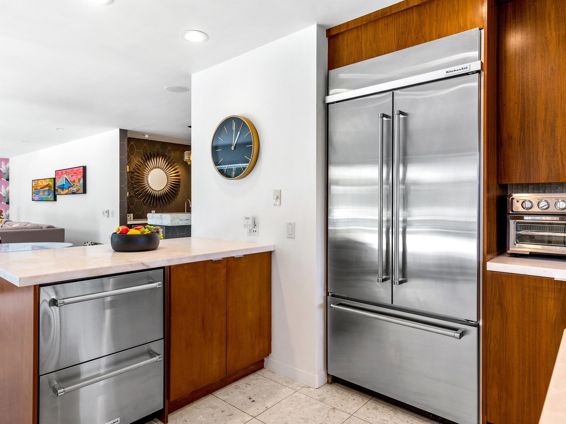 Sleek stainless steel fixtures