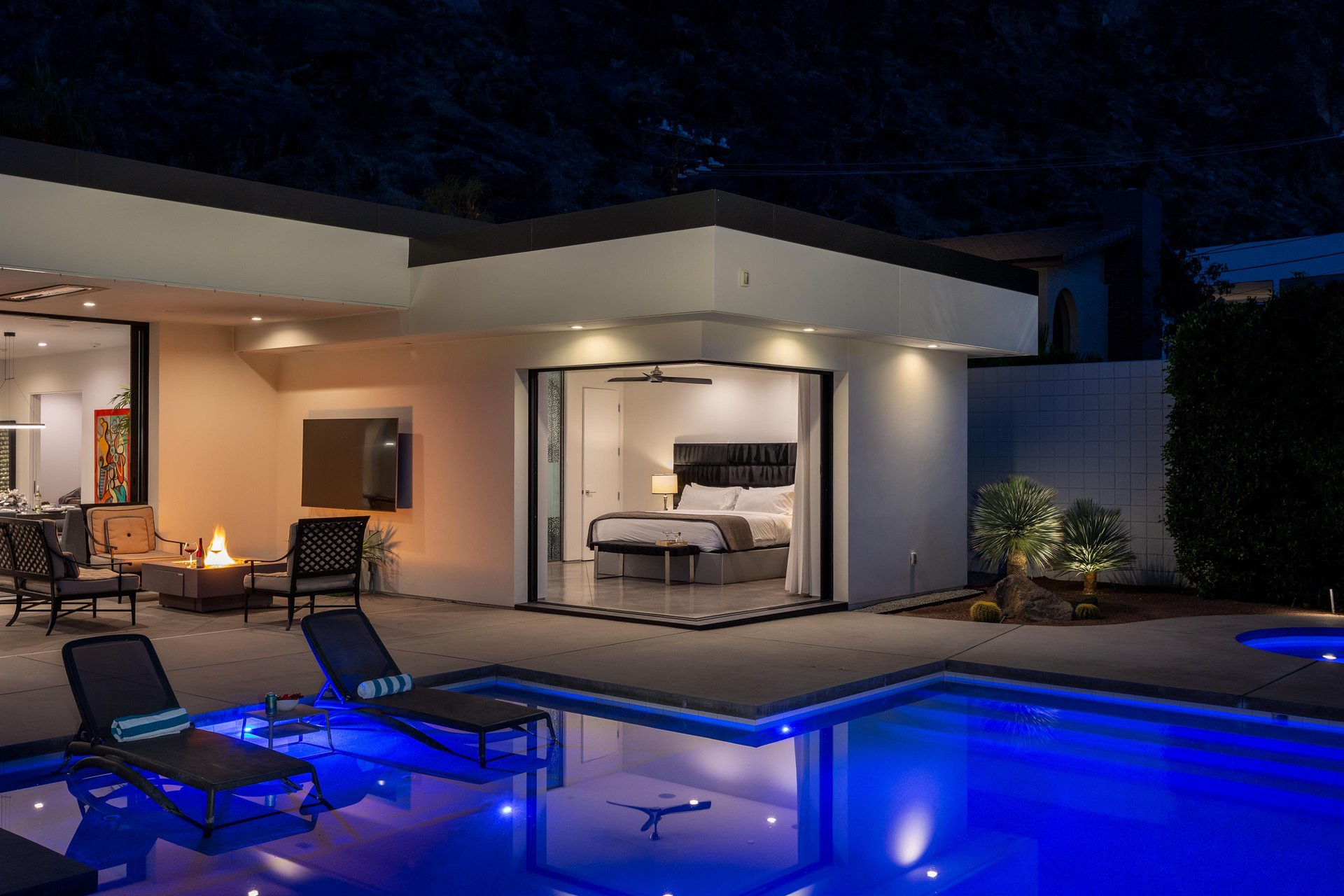 Radiant blue pool lights