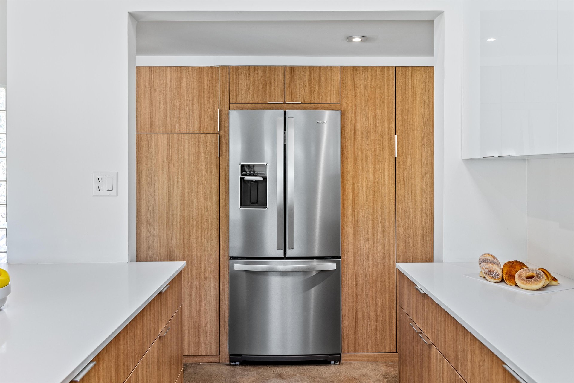 Sleek stainless steel fridge