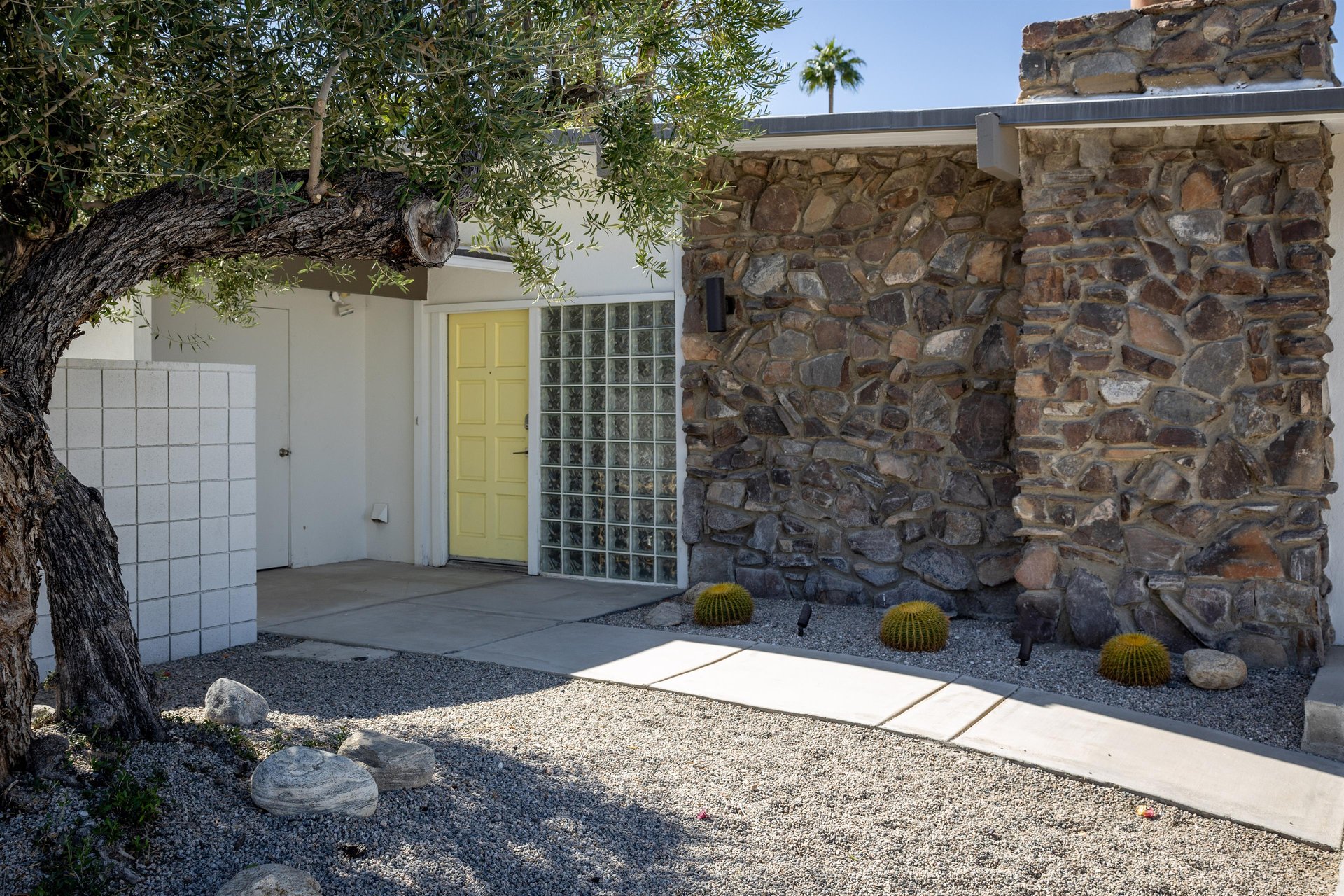 Yellow front door entrance