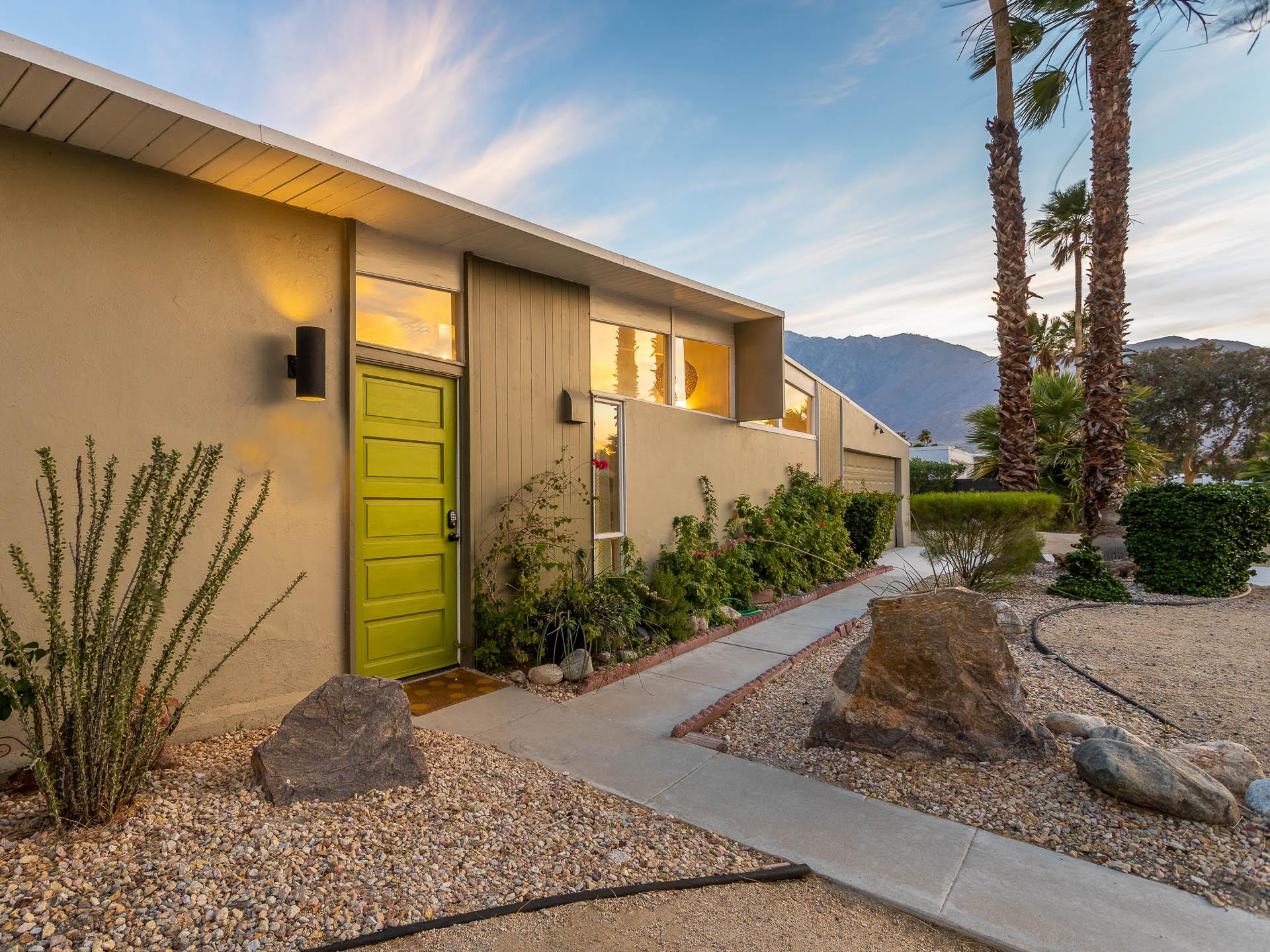 Stunning green entrance door