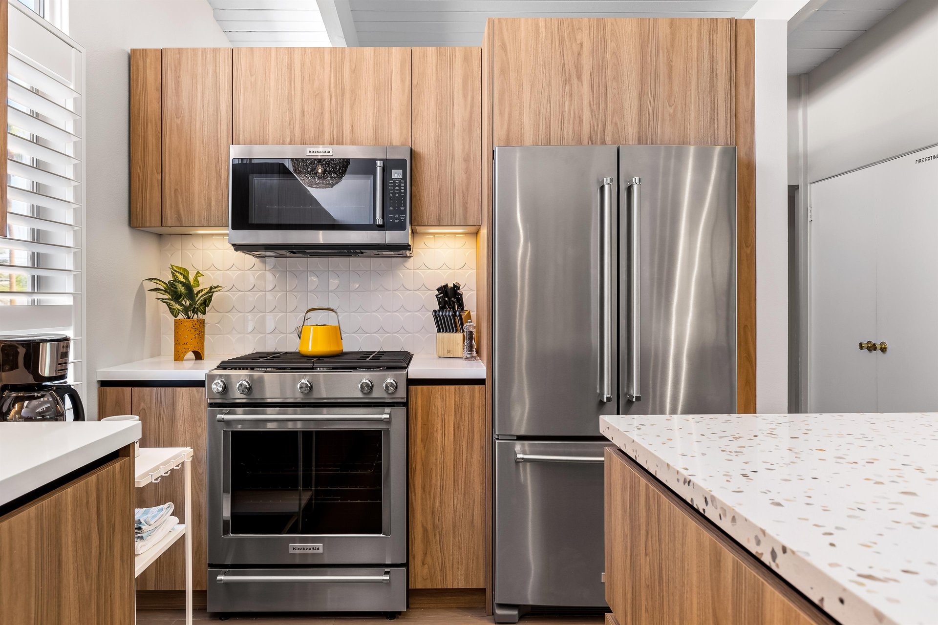 Stainless steel kitchen appliances