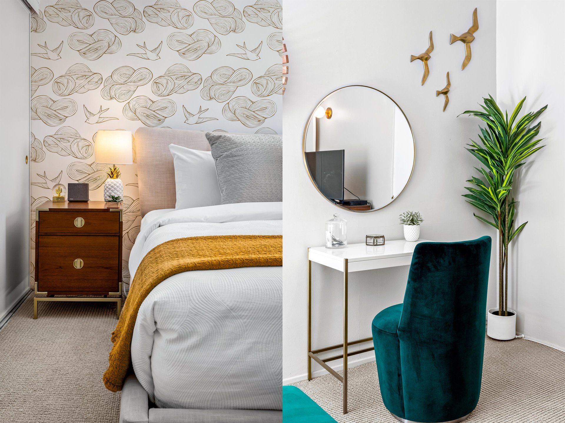 Serene bedroom wallpaper