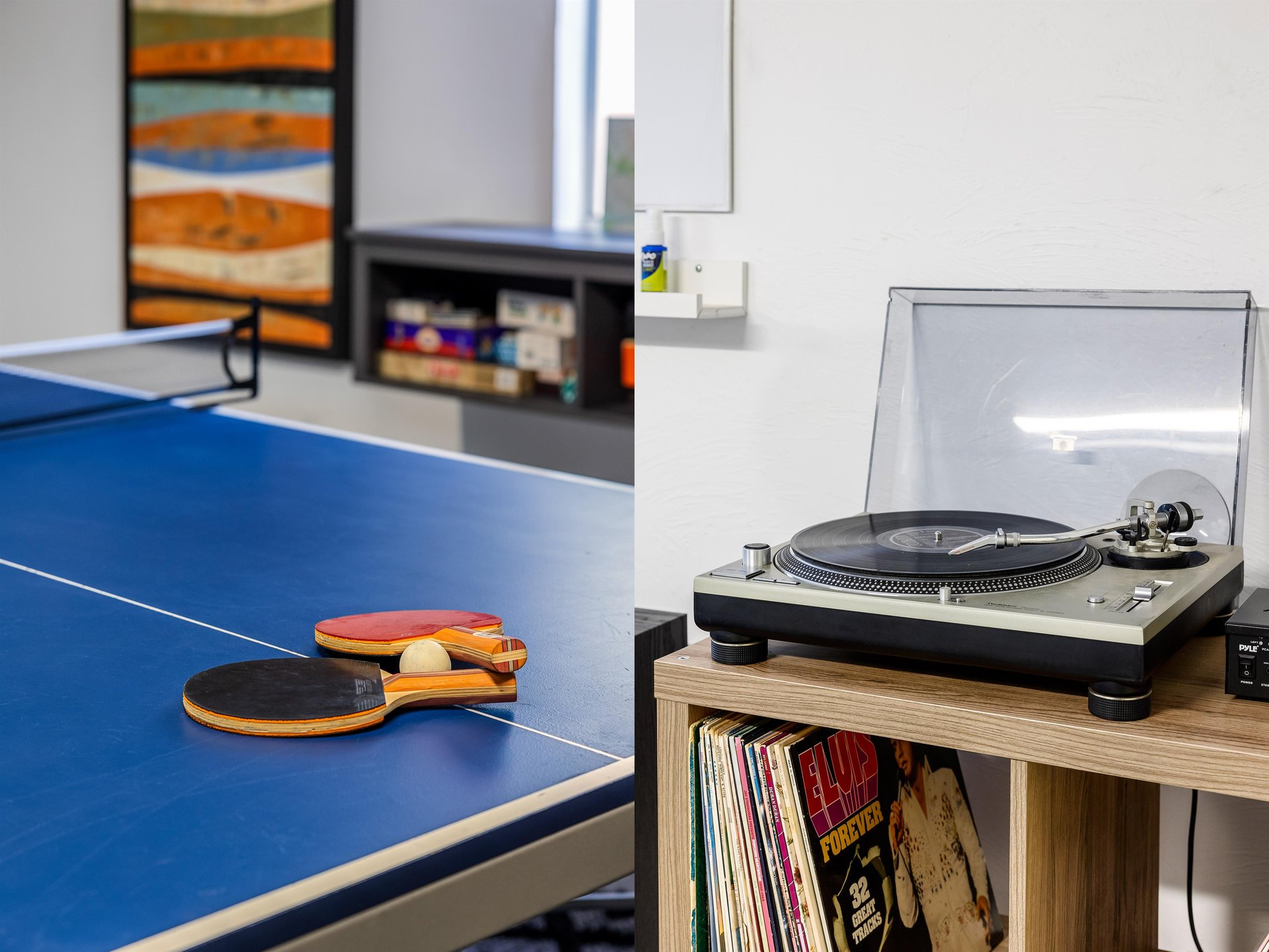 Pig Pong Paddles And Record Player