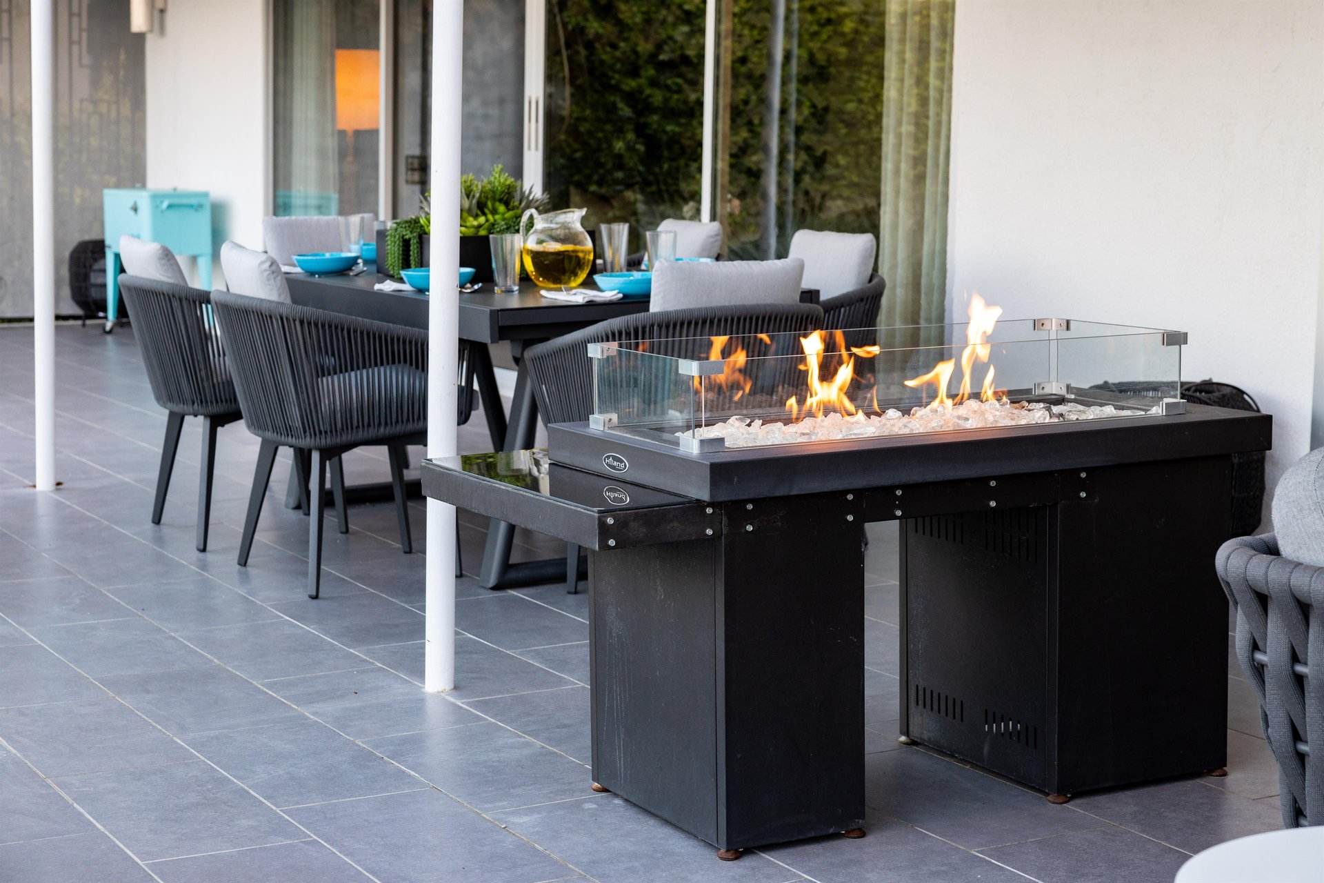 Lit Up Outdoor Stand Firepit