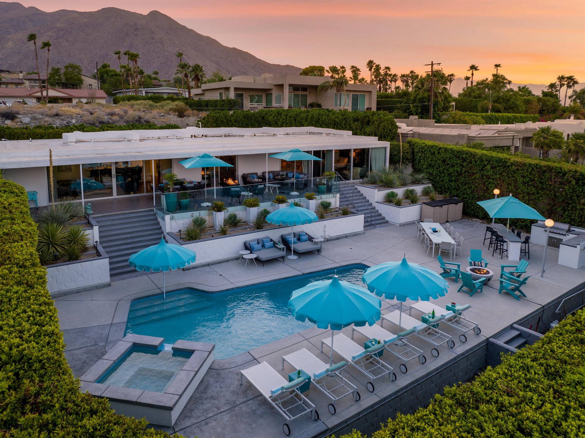Aerial View Of Property During Dusk
