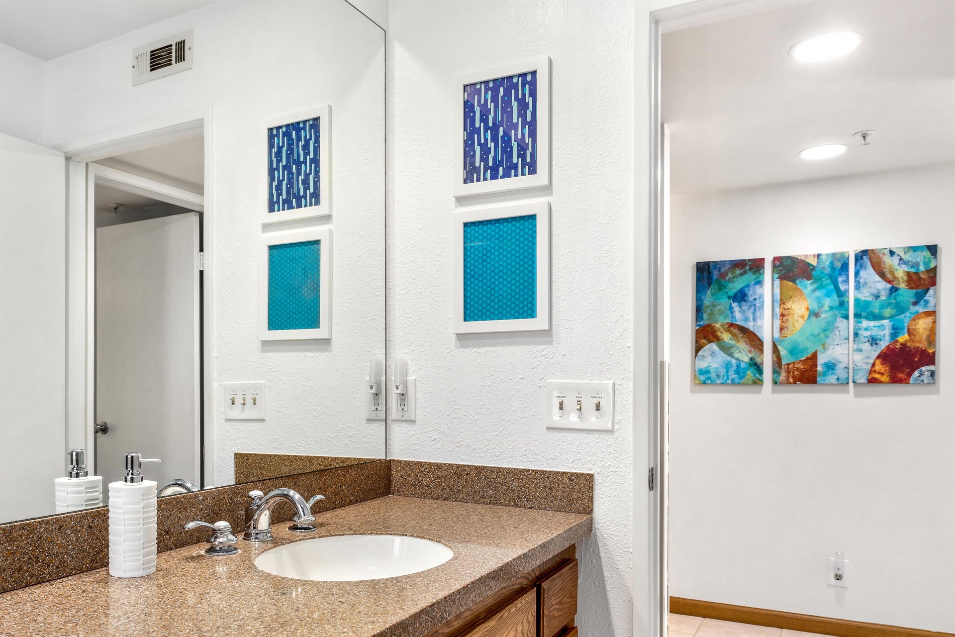 Plenty of bathroom storage