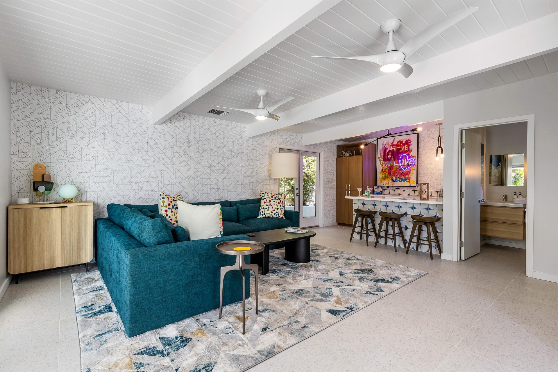 Newly remodeled den and bar