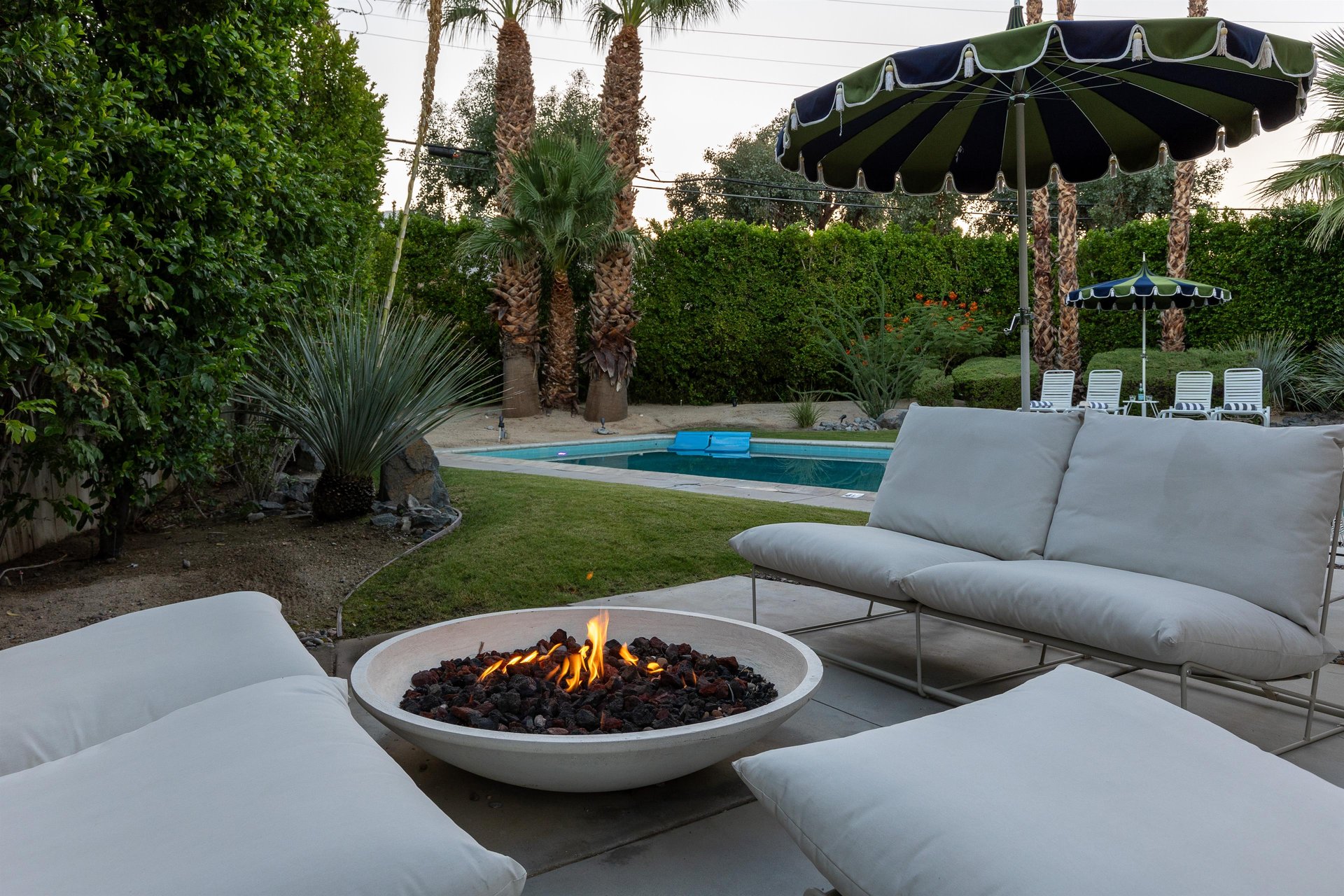 Trendy outdoor firepit