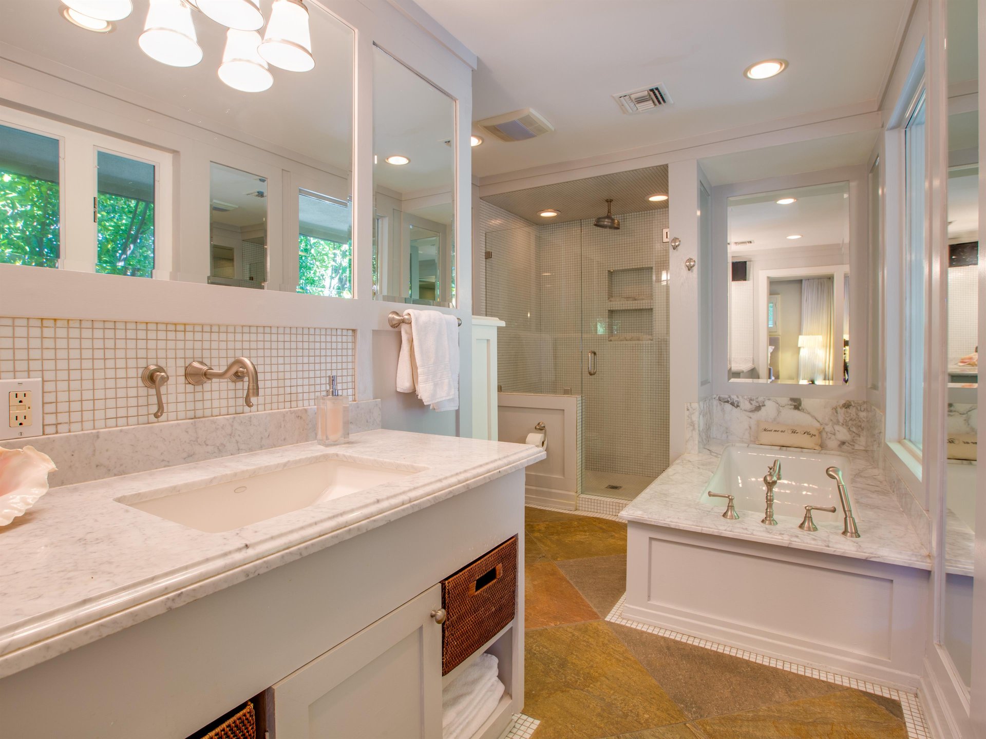 Private baths in the master suites