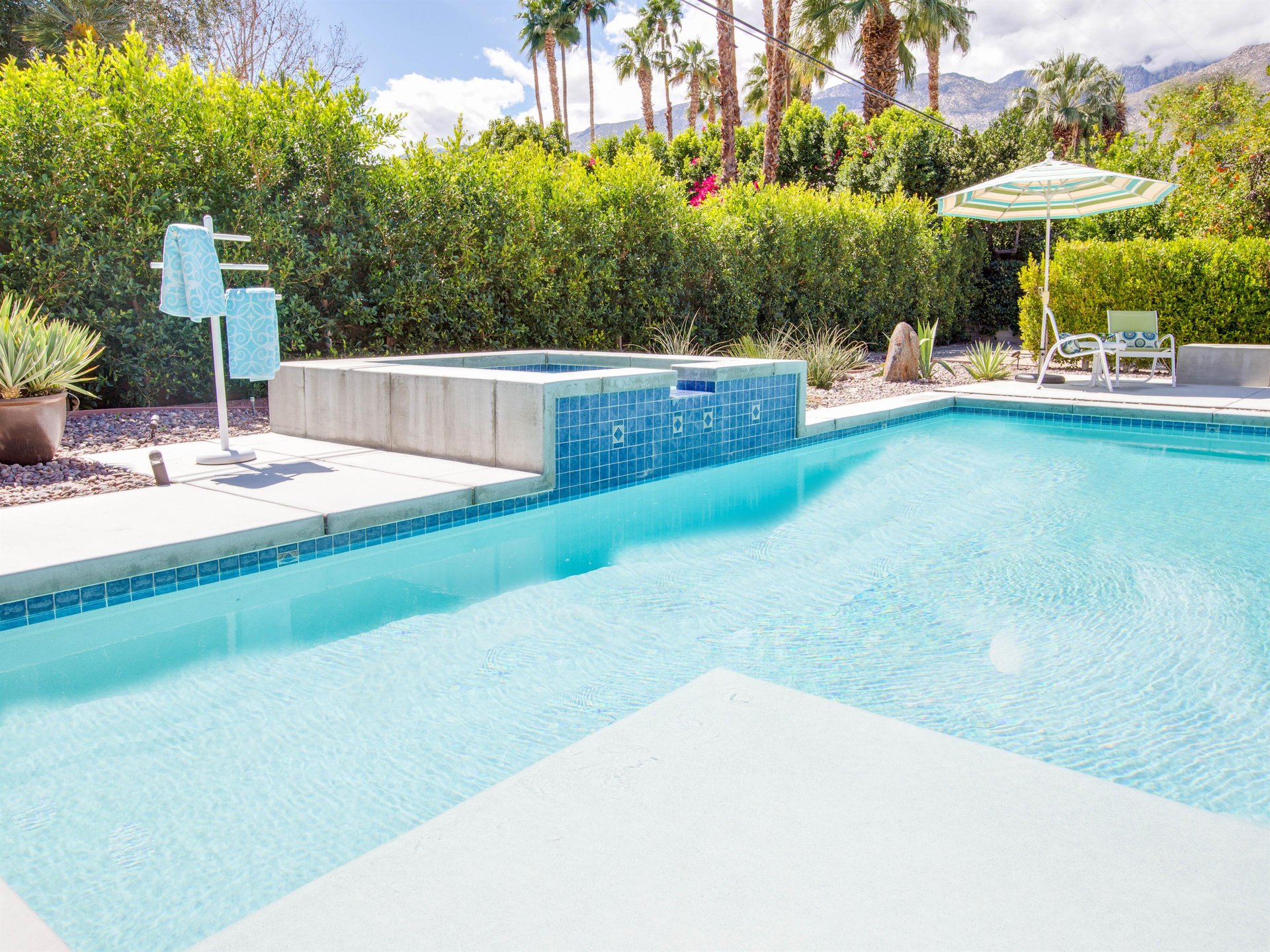 Enjoy a morning dip in the pool