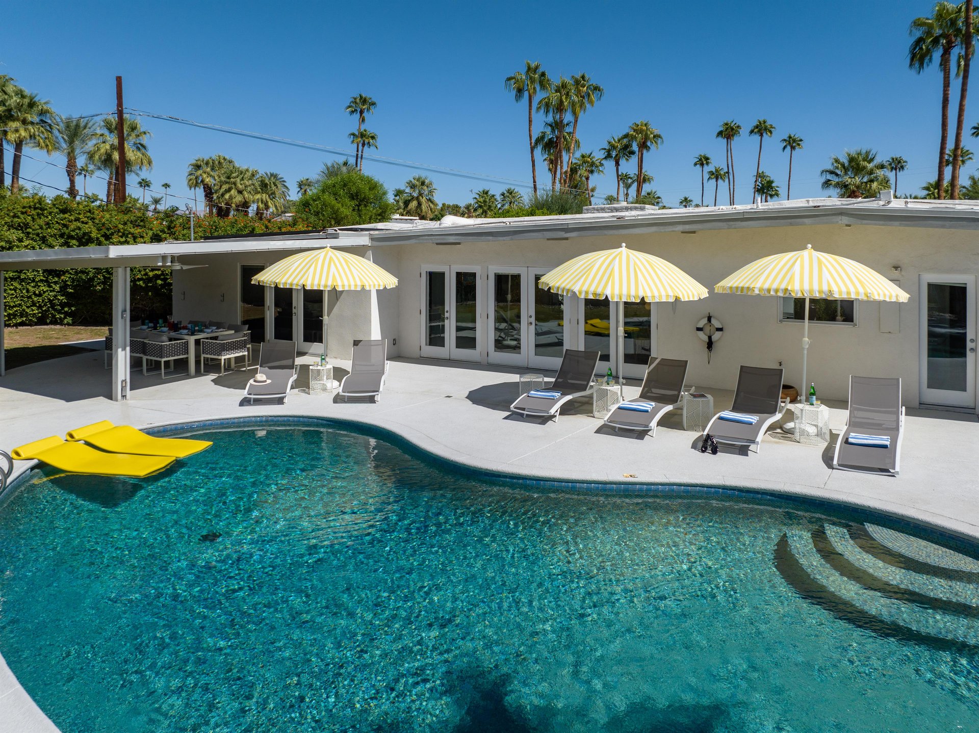 Glistening kidney shape pool