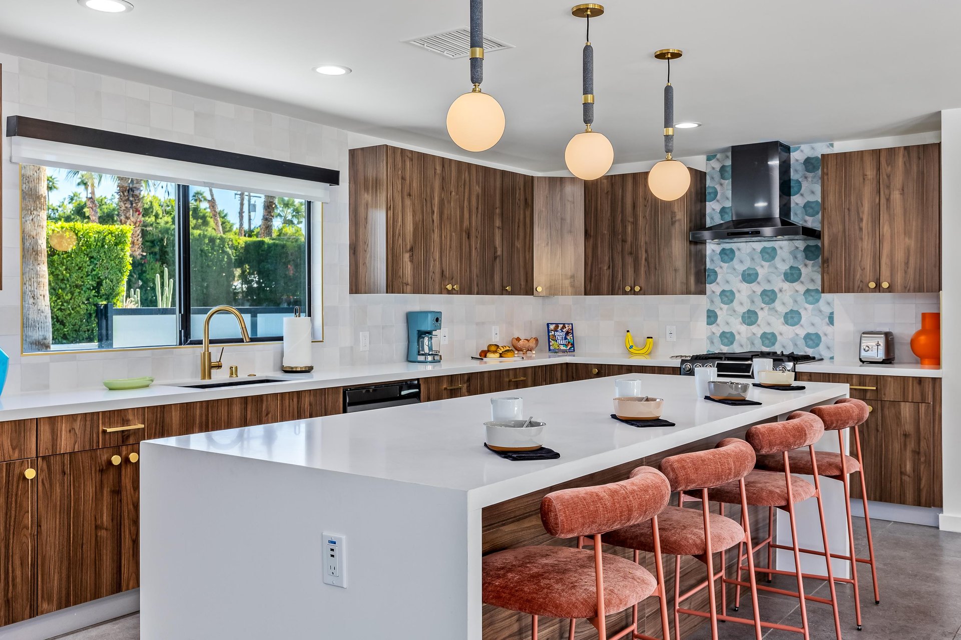 Pull up a chair at the sparkling kitchen island